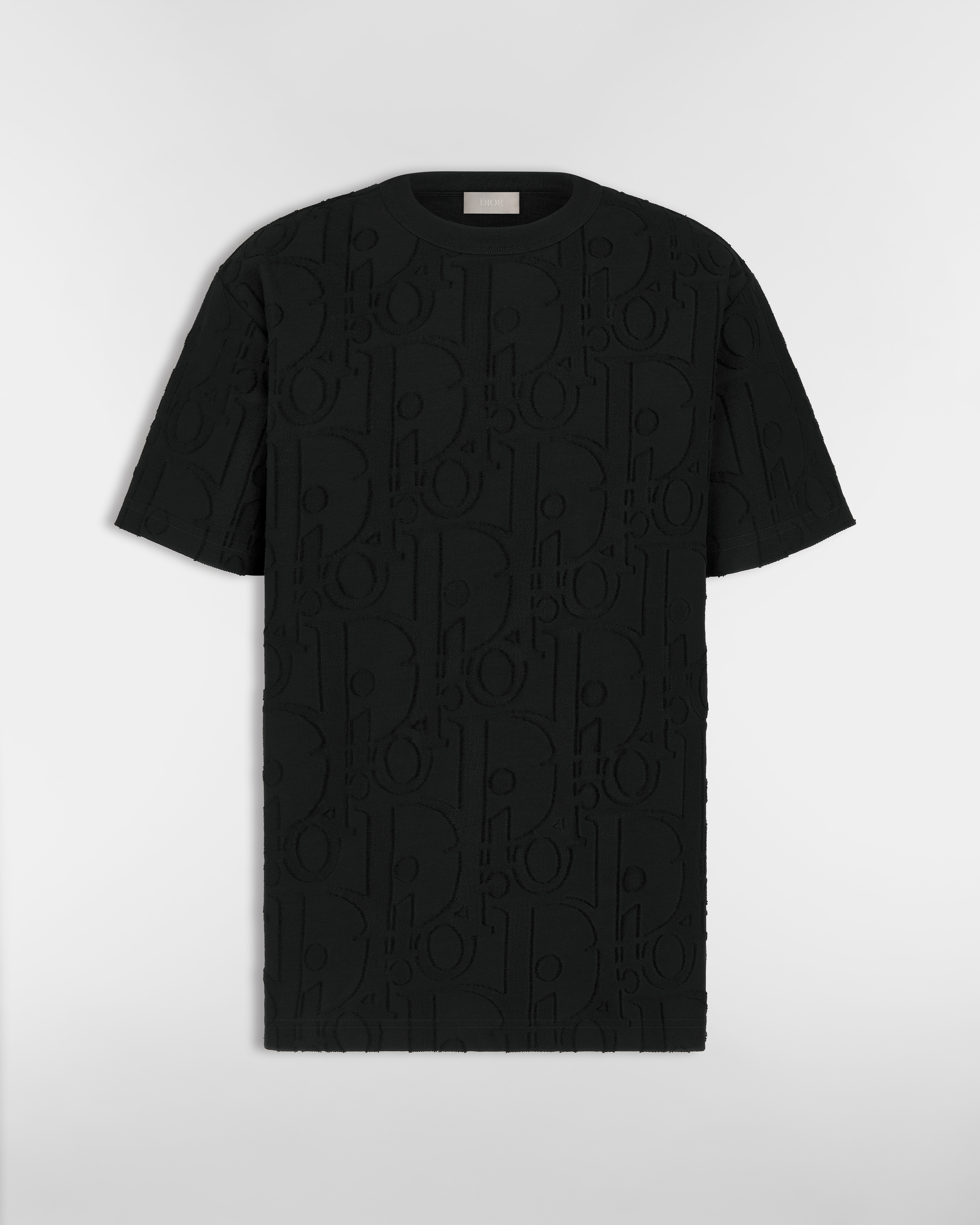 Dior Oblique T-Shirt, Relaxed Fit Black Cotton Jersey E01