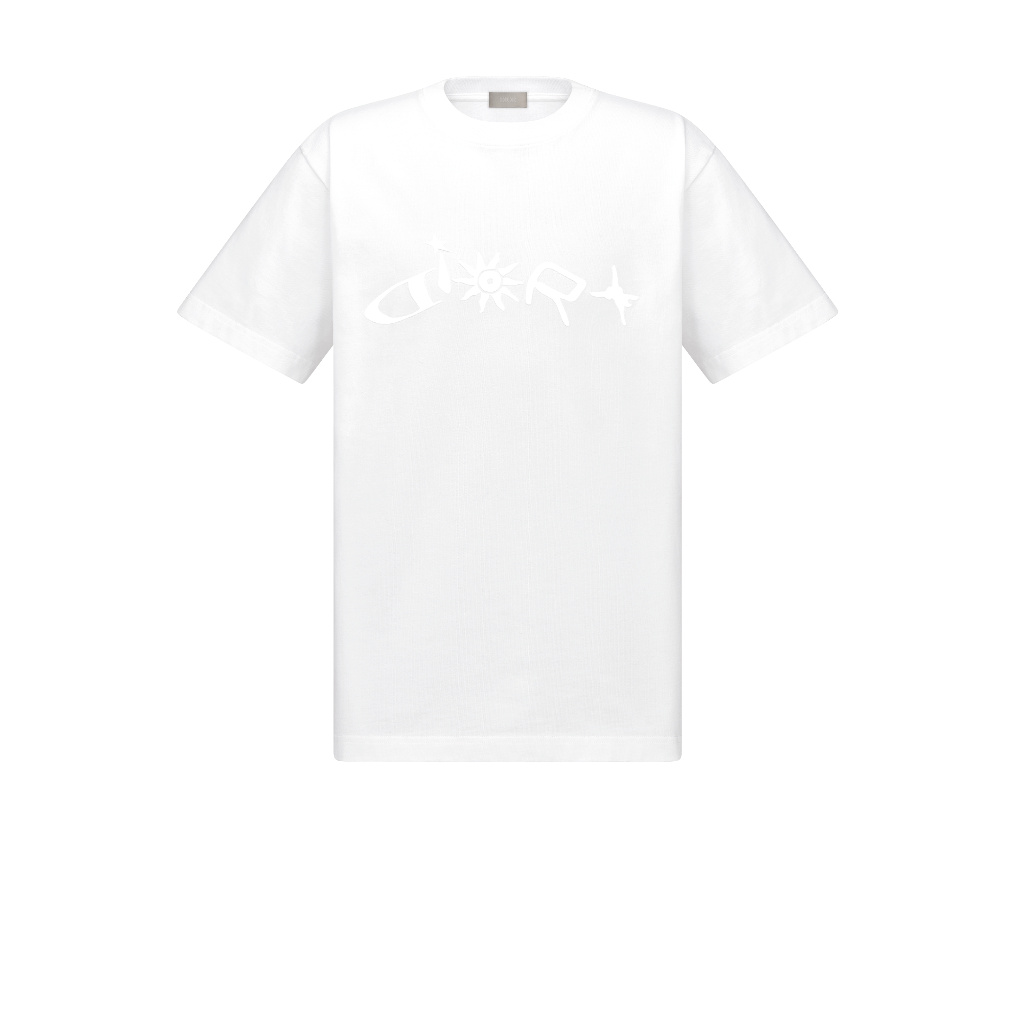 DIOR AND LEWIS HAMILTON T-Shirt, Relaxed Fit White Cotton Jersey