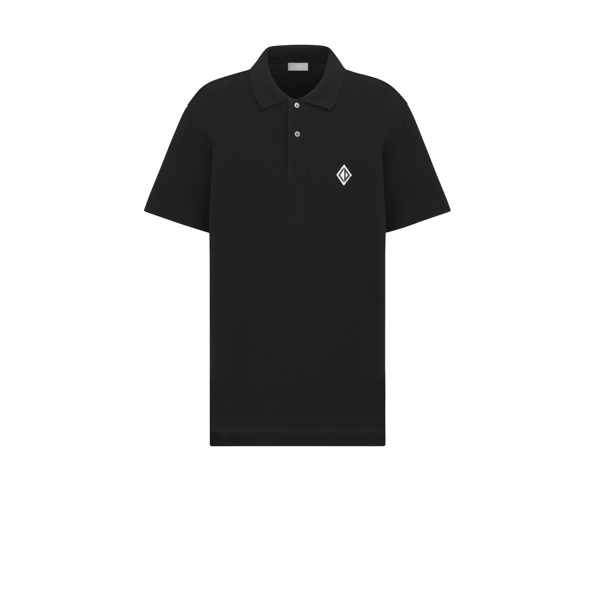 Polo CD Diamond Crêpe piqué de coton noir | DIOR