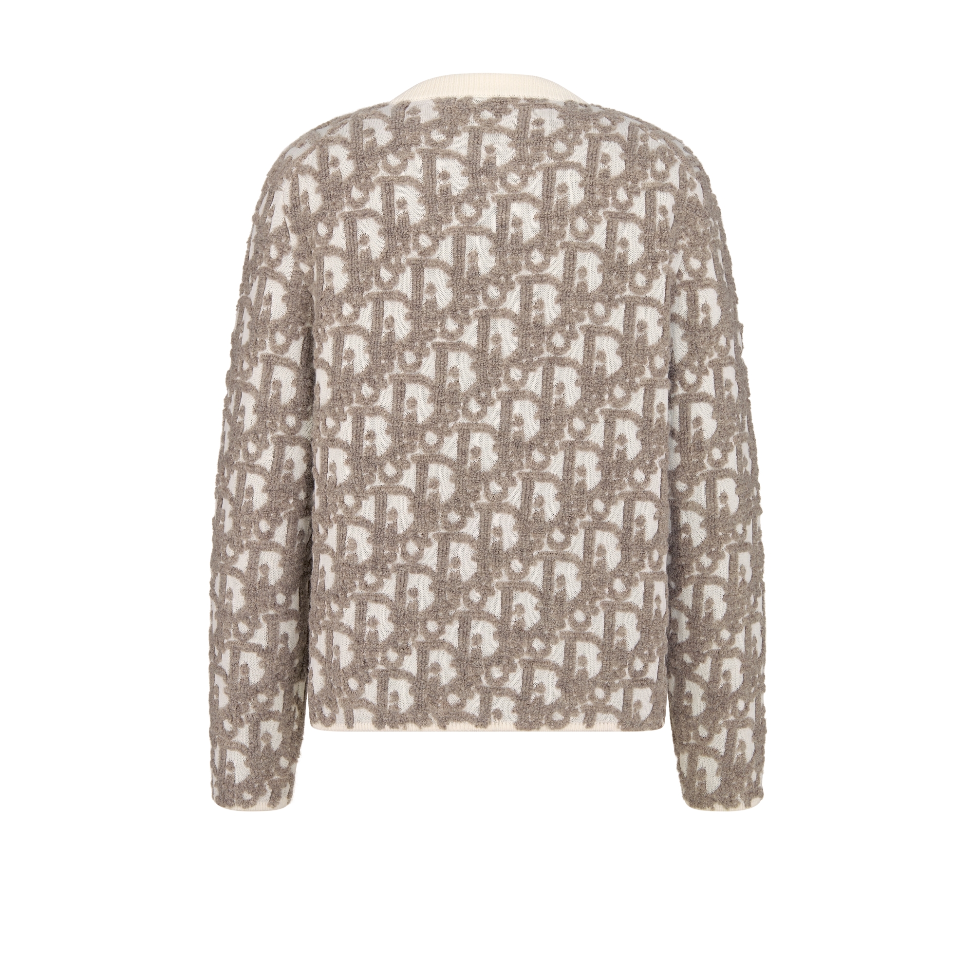 Dior Oblique Cardigan Jacquard aus einer Mischung aus Wolle und Baumwolle in Weiß E08