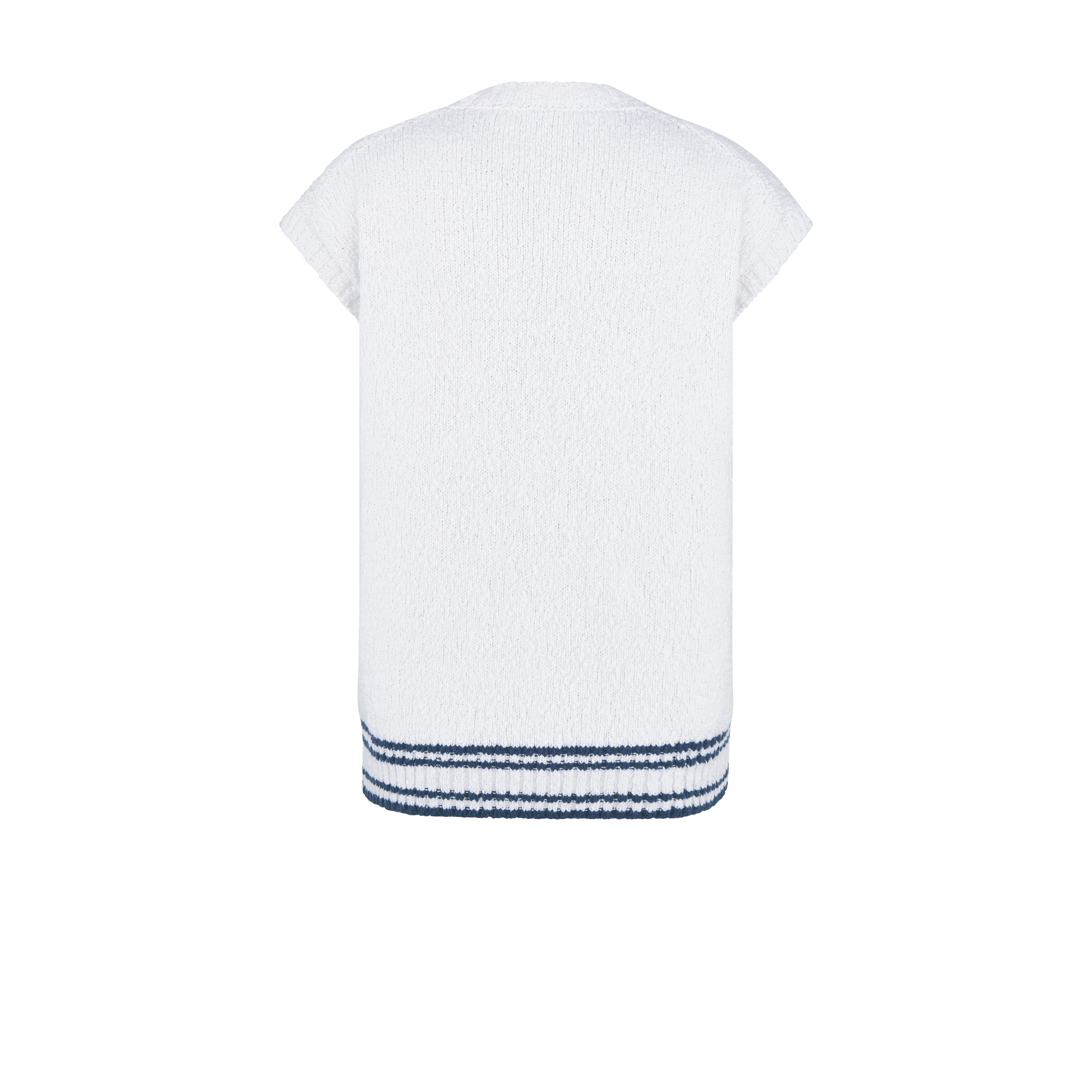 CD Diamond Sweater Vest White Cotton Jersey E08