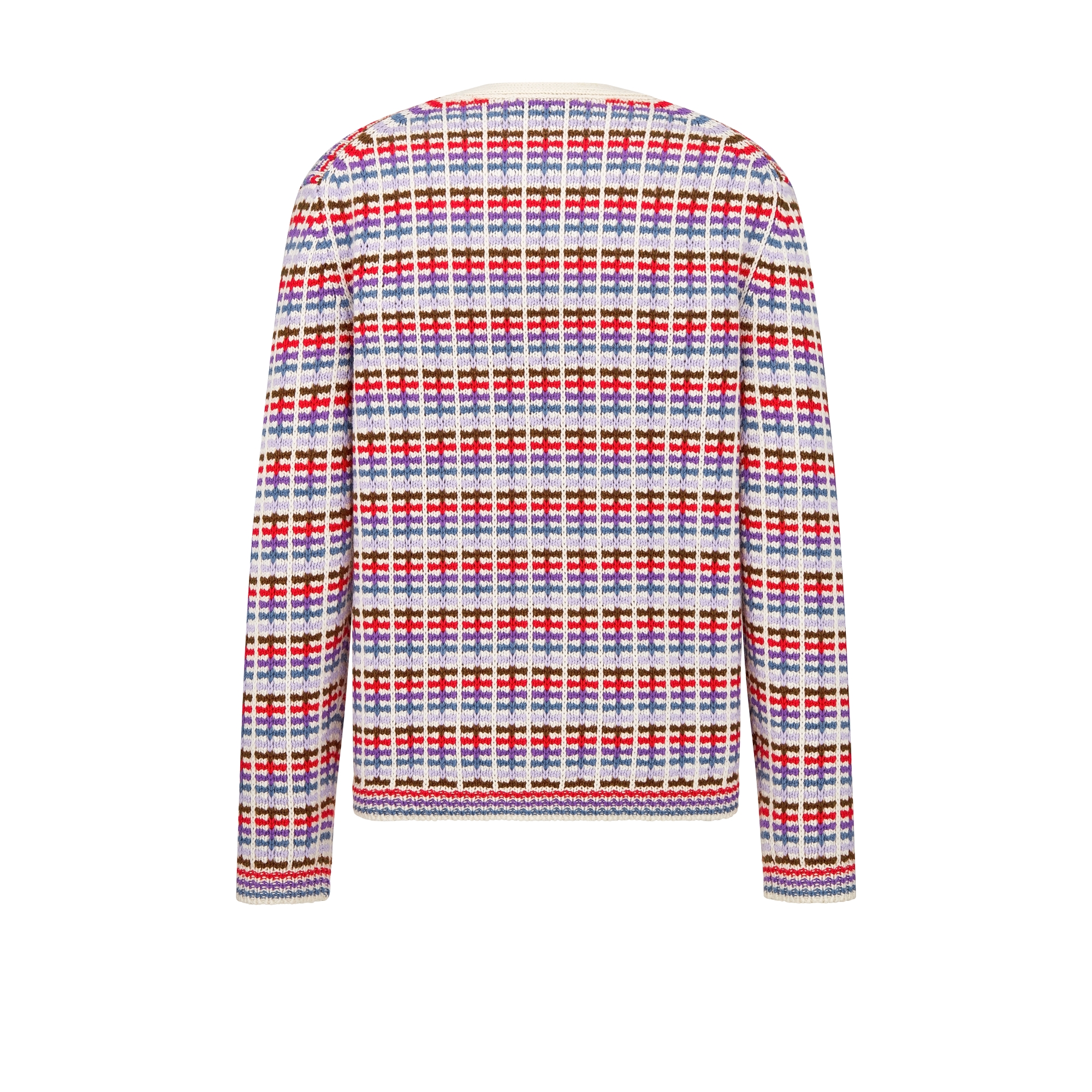 CD Diamond Sweater Multicolor Striped Cotton and Cashmere Jersey E08