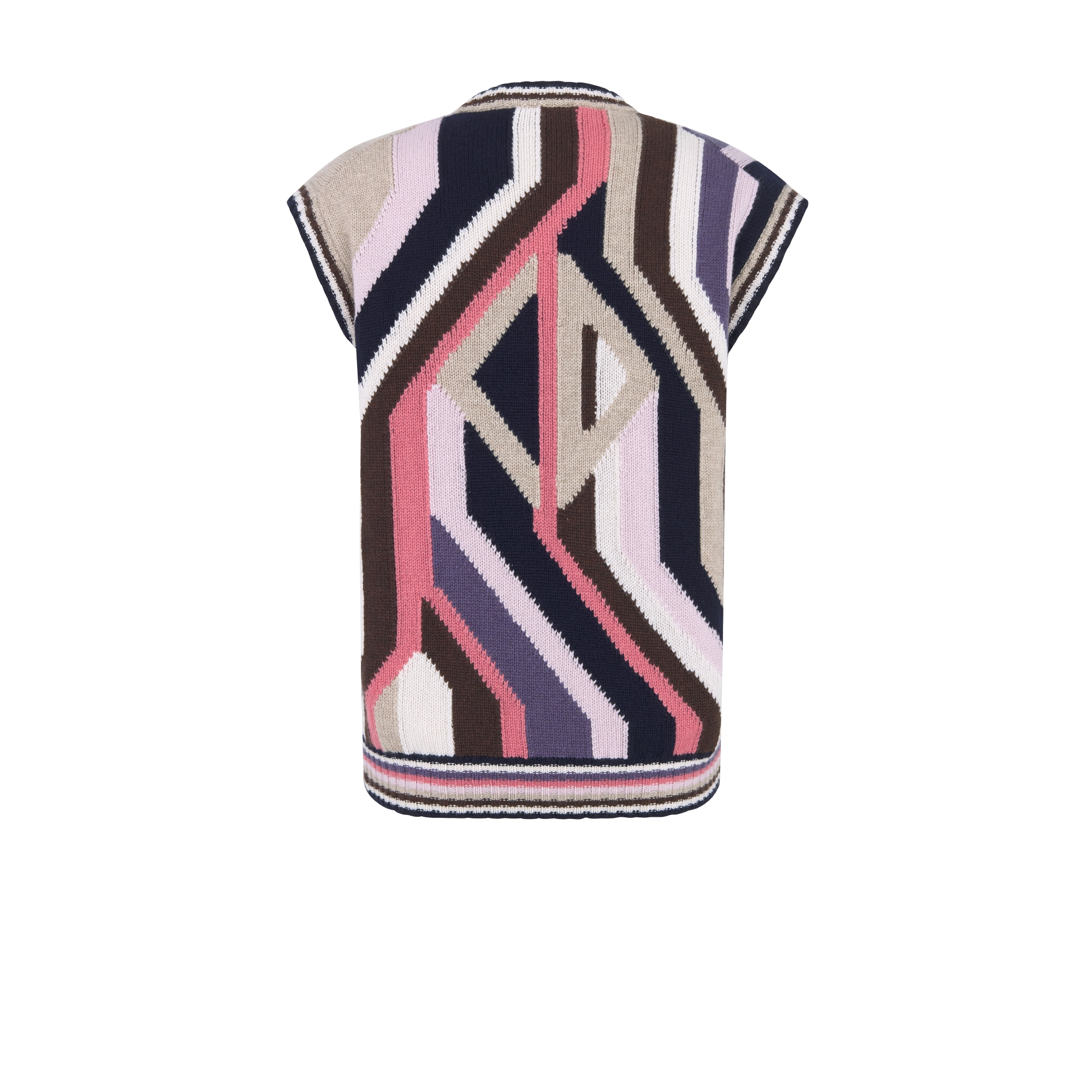 DIOR AND LEWIS HAMILTON CD Diamond Sweater Vest Multicolor Cashmere Intarsia Jersey E08