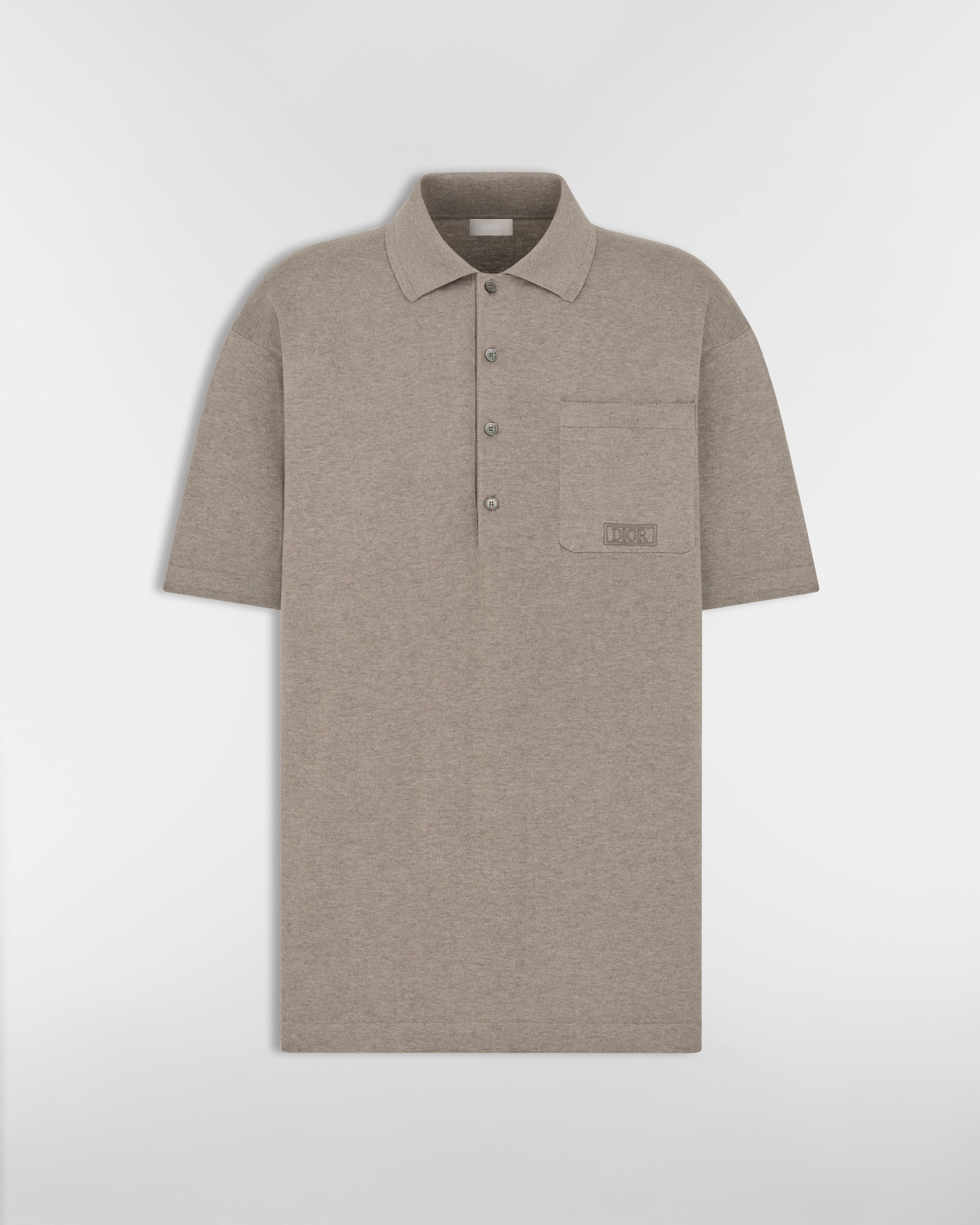 Dior Icons Polo Shirt Beige Cotton and Silk Jersey E01