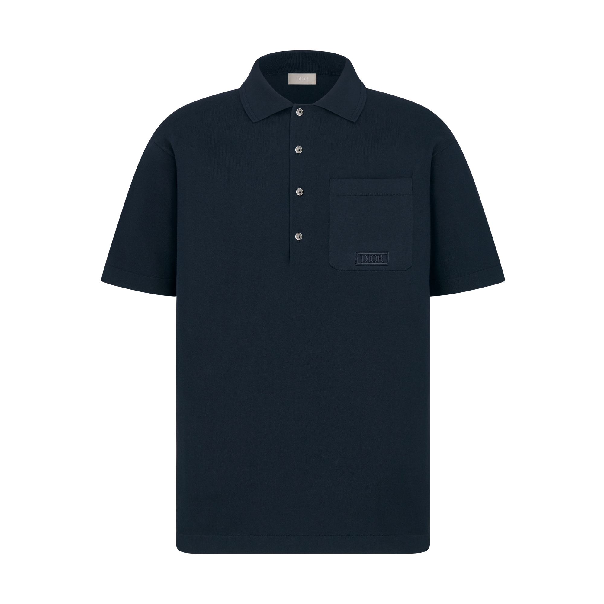  Navy Blue Cotton and Silk Jersey