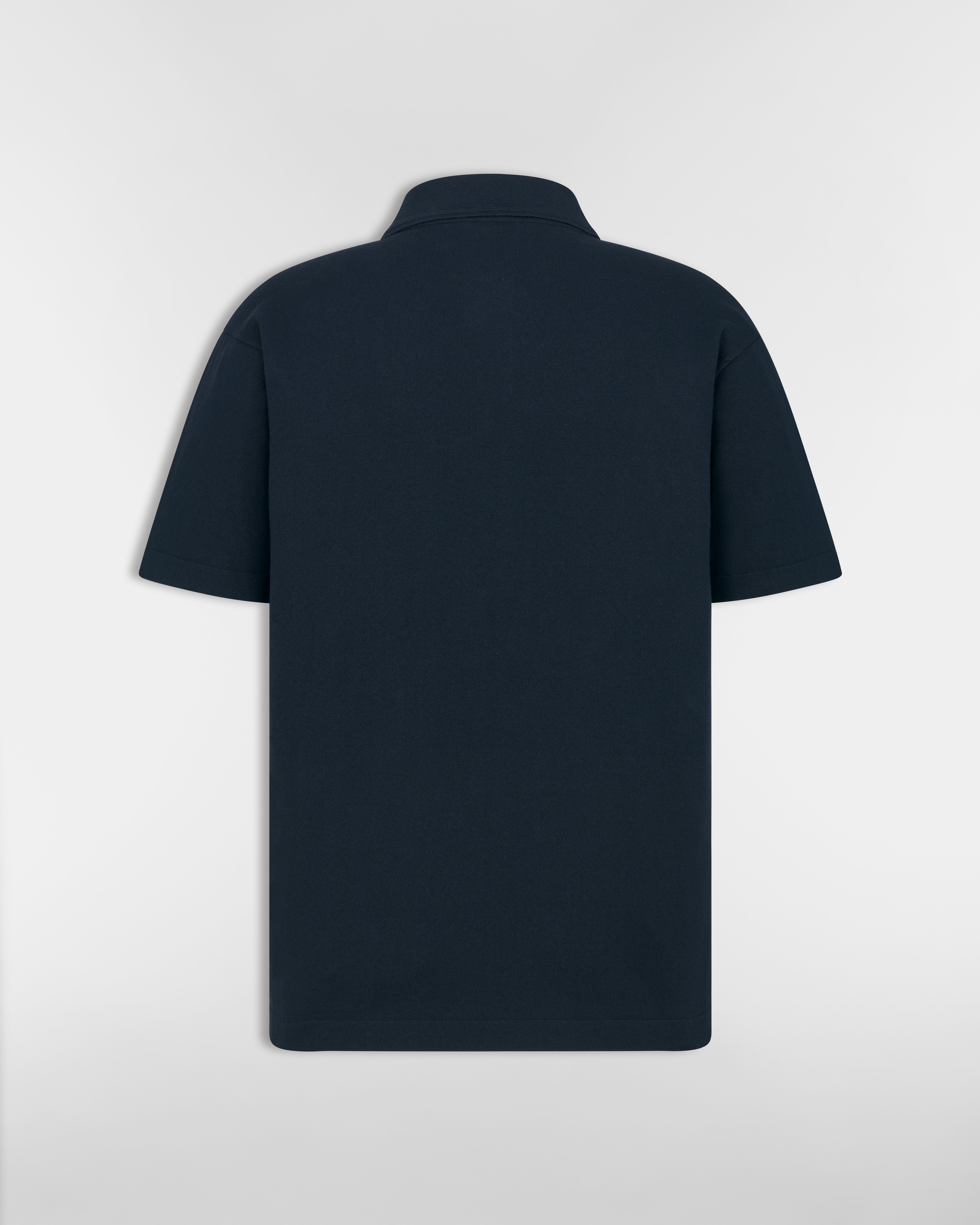Dior Icons Polo Shirt Navy Blue Cotton and Silk Jersey E08