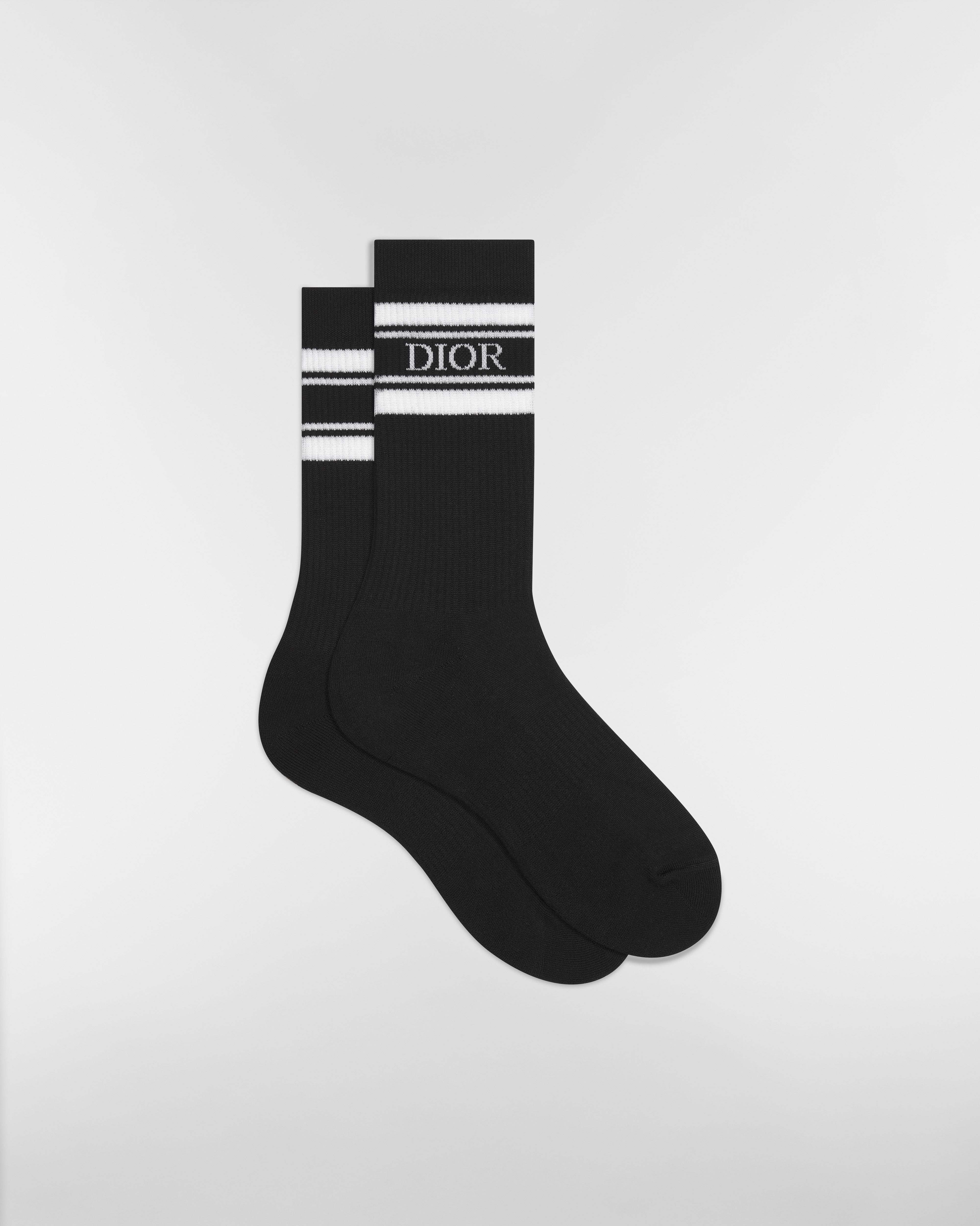 Dior Socks Black Cotton Blend E01
