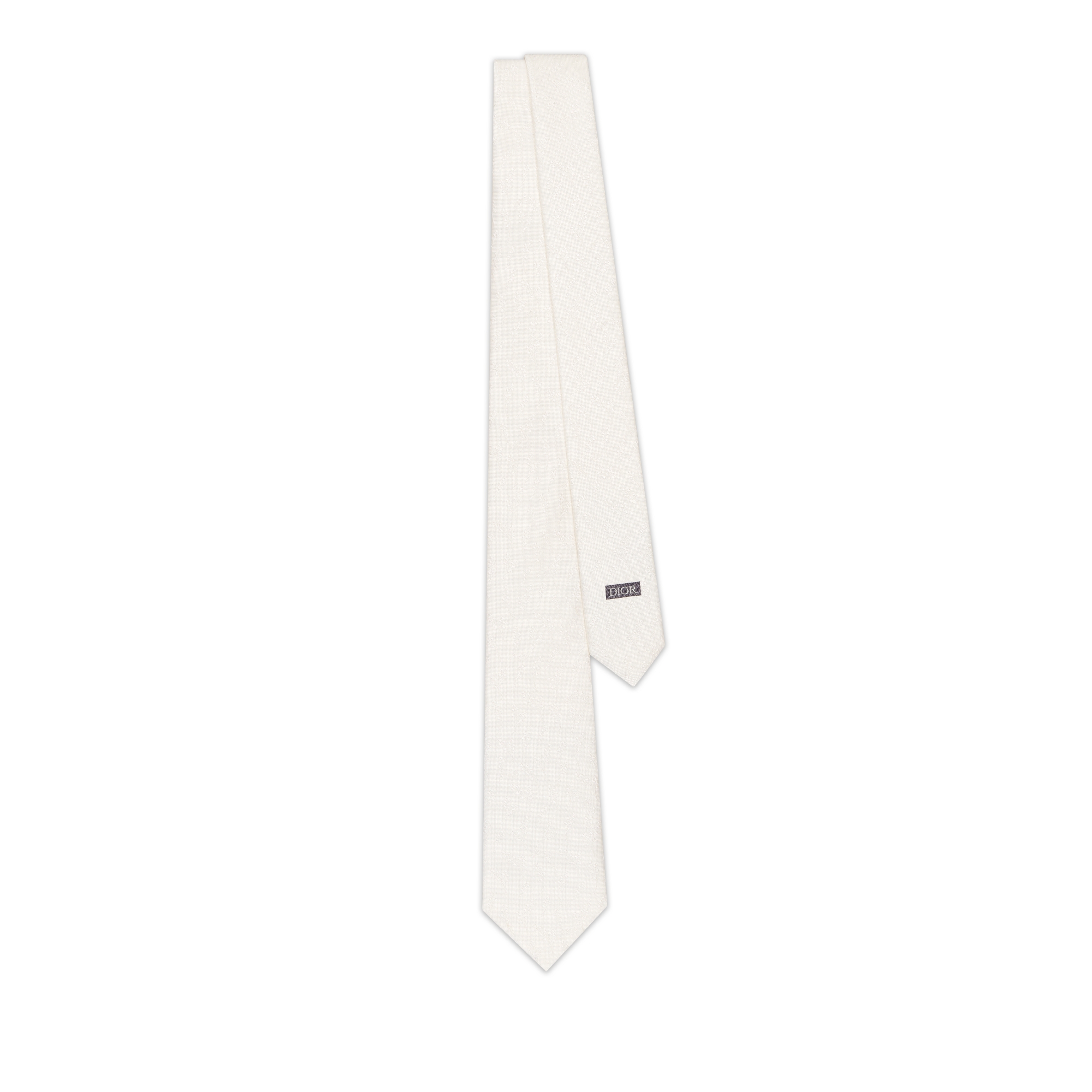 CD Icon Lily of the Valley Tie Off-White Silk E01