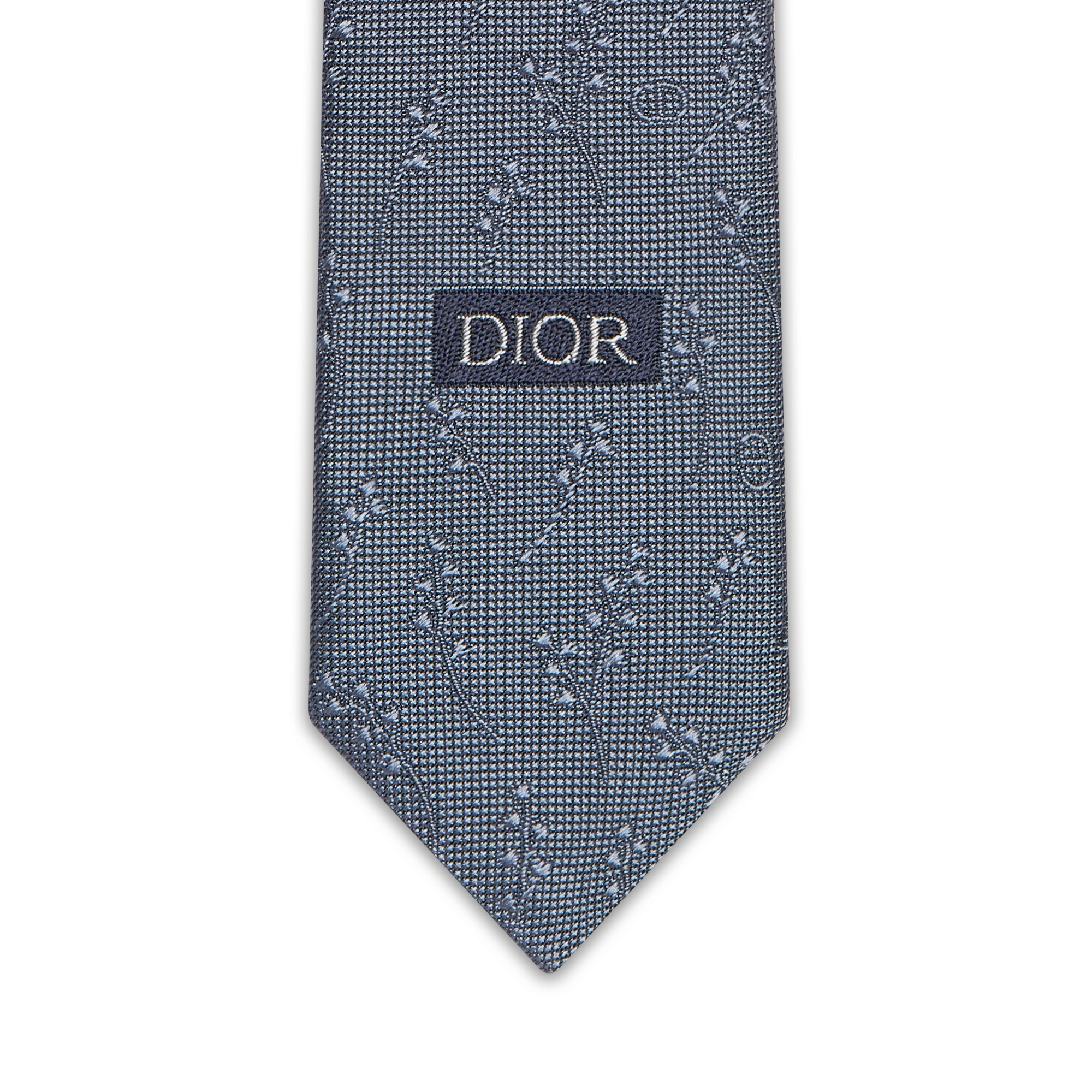 CD Icon Lily of the Valley Tie Deep Gray Silk E09
