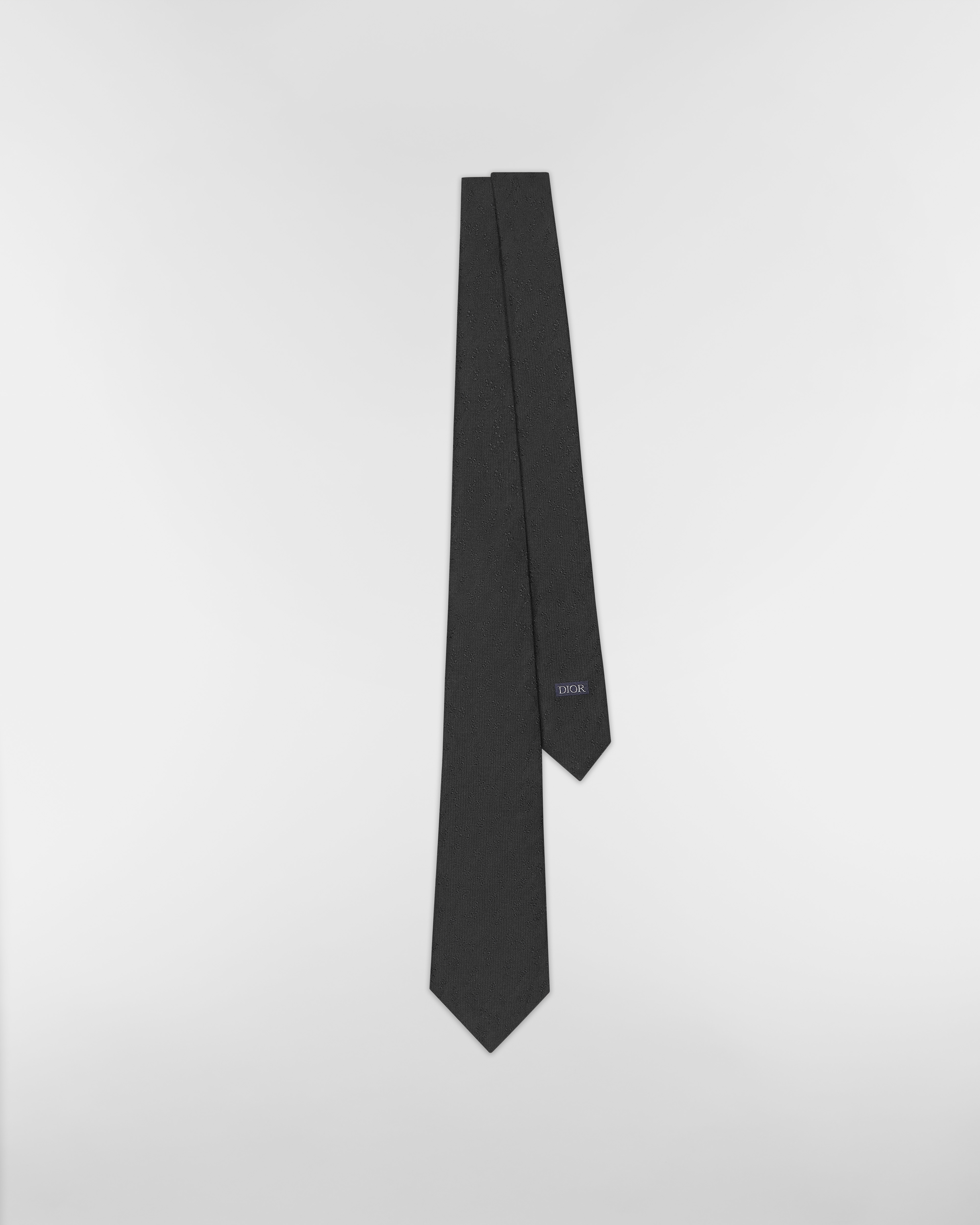 Cravate CD Icon Muguet Soie noire E01