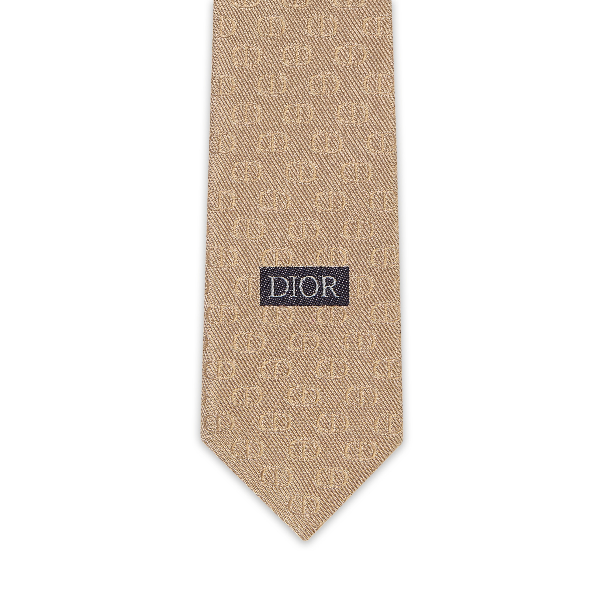 Stropdas met CD Icon Camelkleurige zijde E09