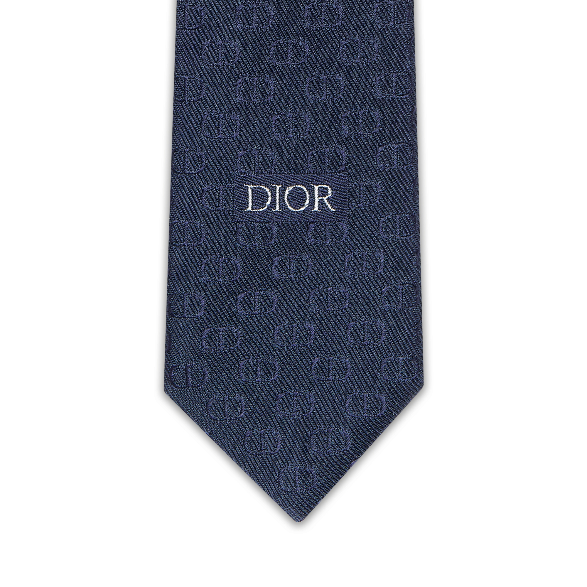 CD Icon 領帶 海軍藍絲綢 E09