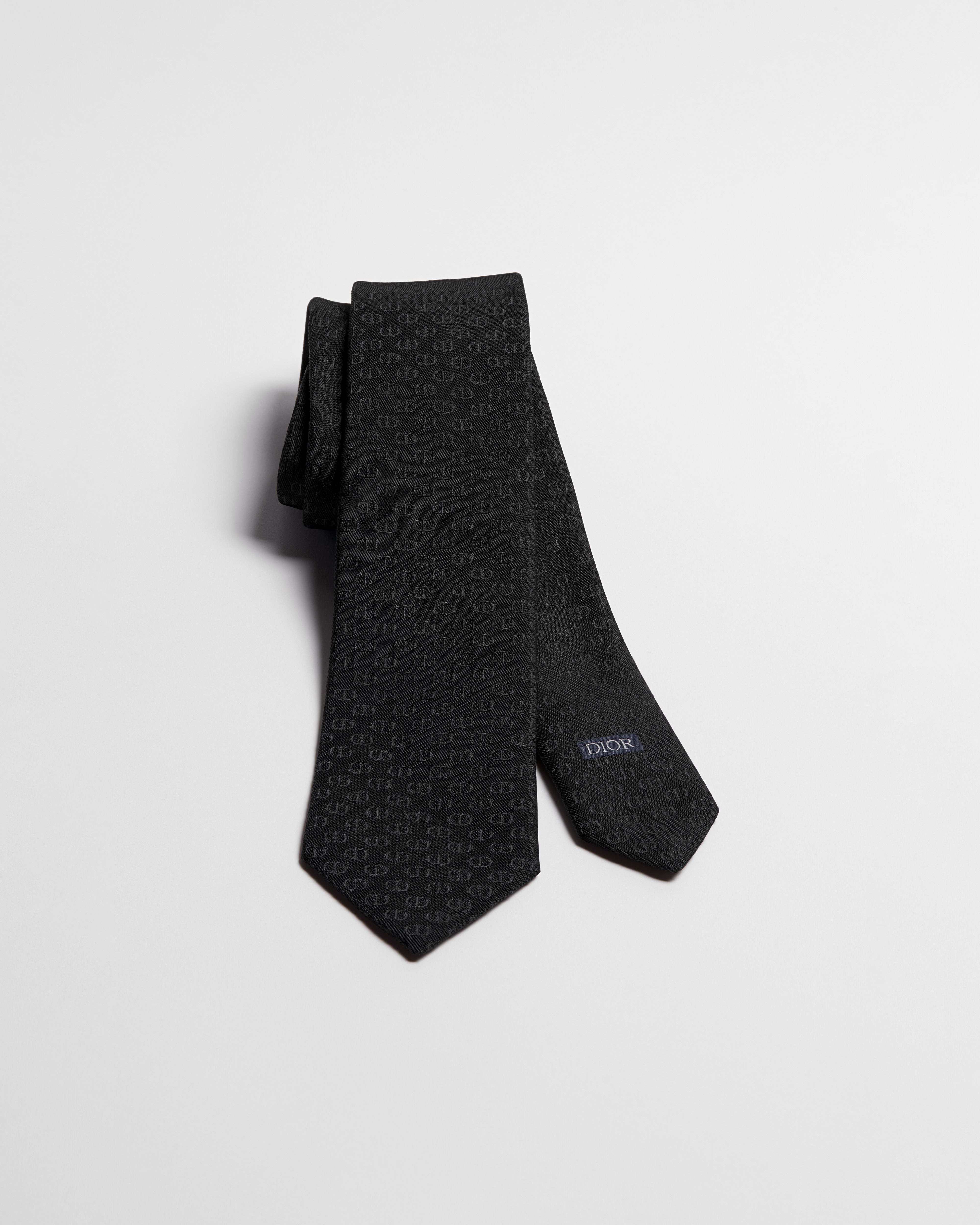 CD Icon Tie Black Silk E10