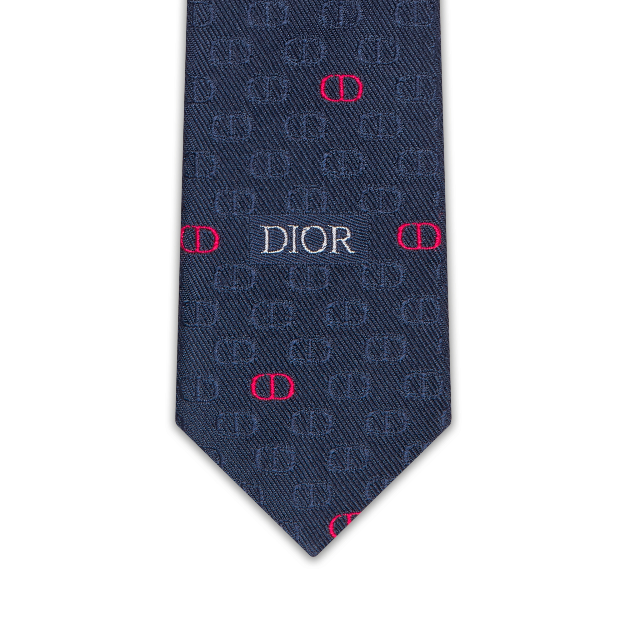 Nano CD Icon Tie Navy Blue and Red Silk E09