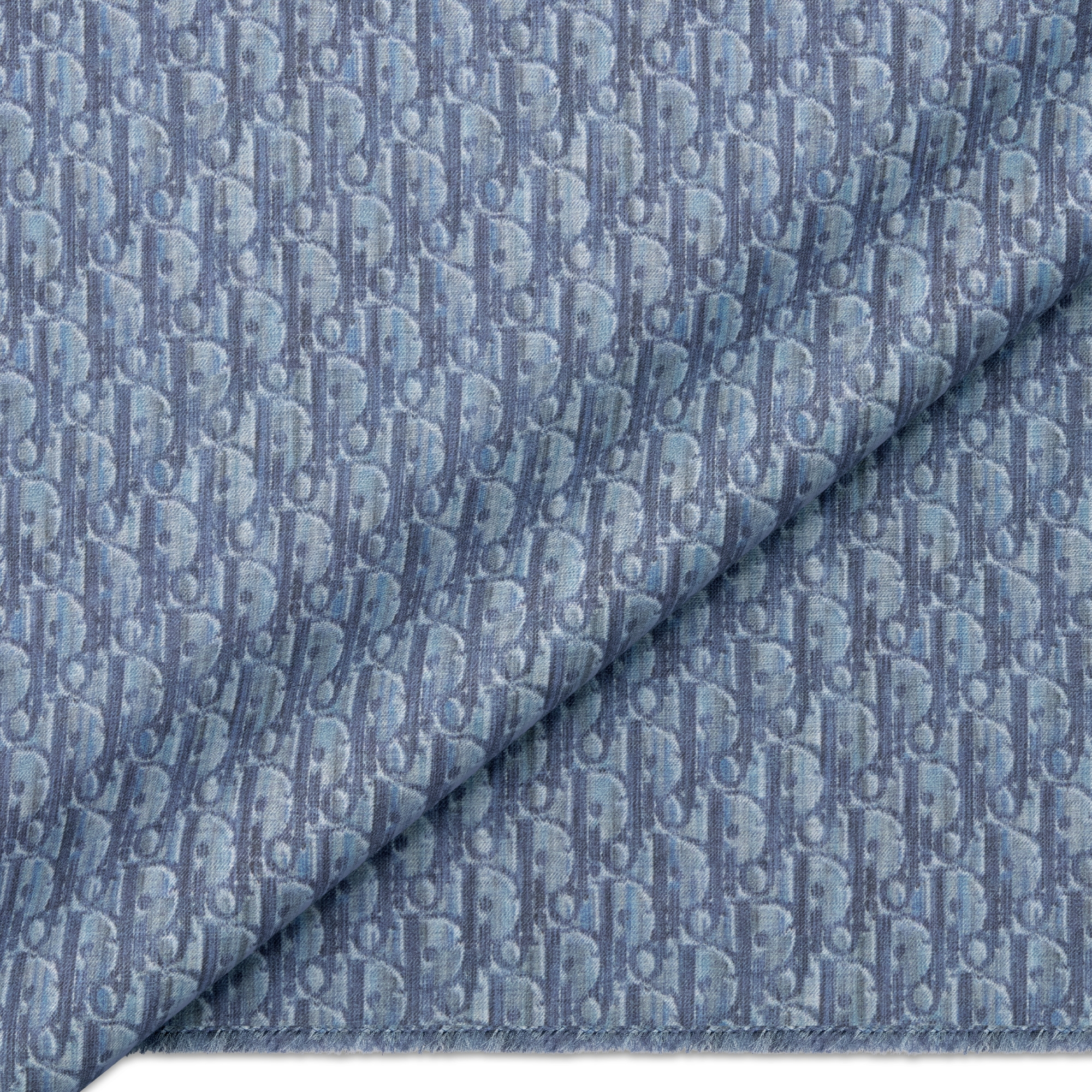 Dior Oblique Stole Blue Cotton and Silk E09