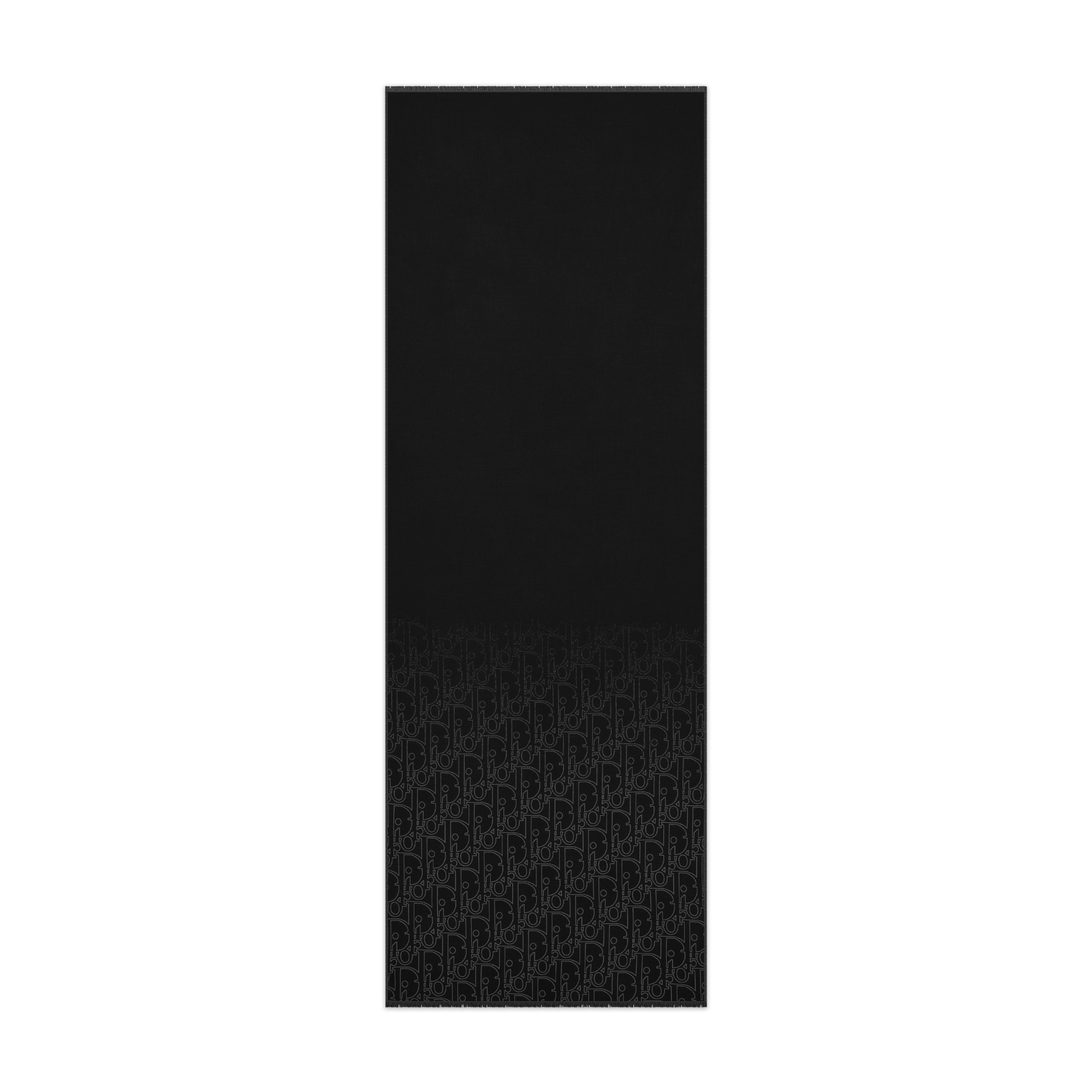 Gradient Dior Gravity Scarf Black and Gray Wool and Silk E07