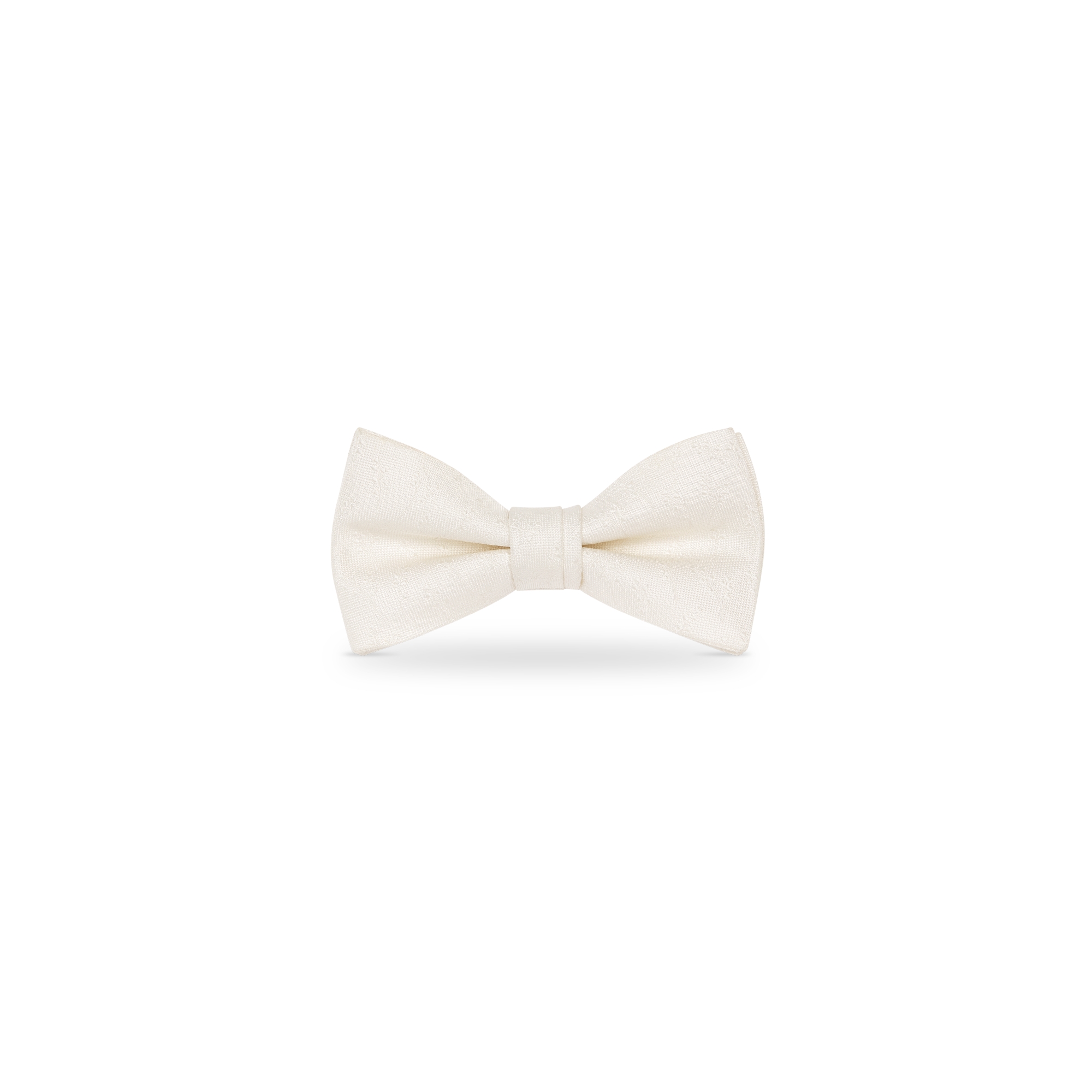 CD Icon Lily of the Valley Bow Tie Off-White Silk E01