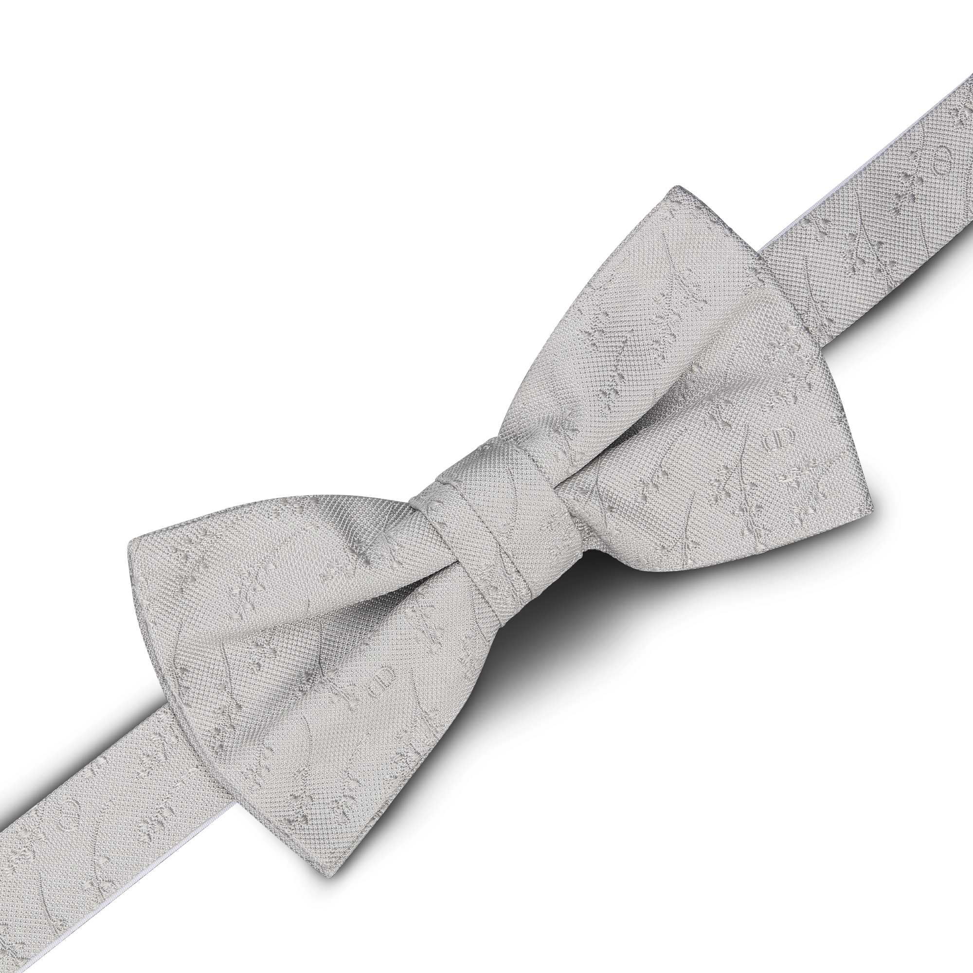 CD Icon Lily of the Valley Bow Tie Gray Silk E09