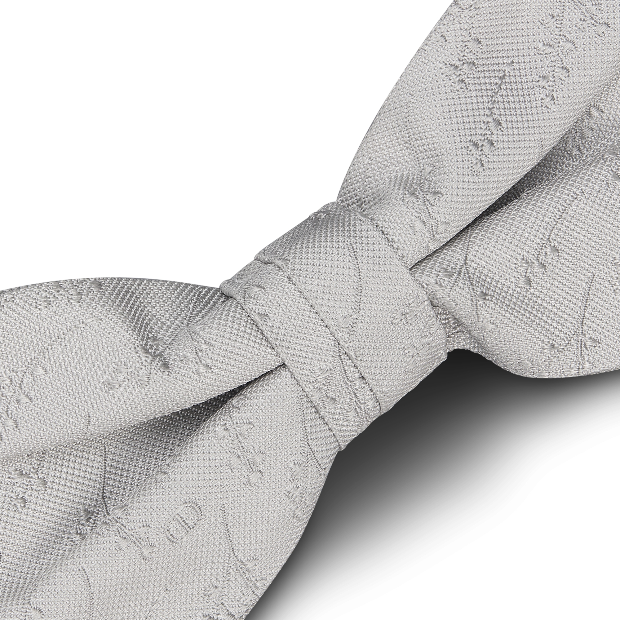 CD Icon Lily of the Valley Bow Tie Gray Silk E10