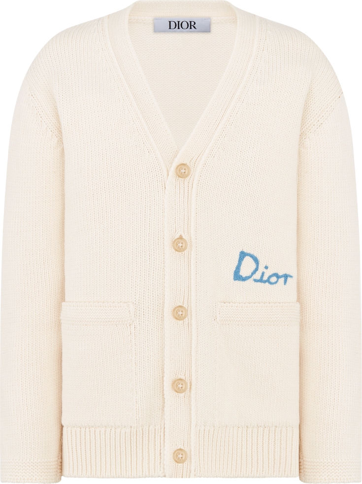 Kids' DIOR AND HYLTON NEL Cardigan Ivory Cotton-Blend Knit | DIOR