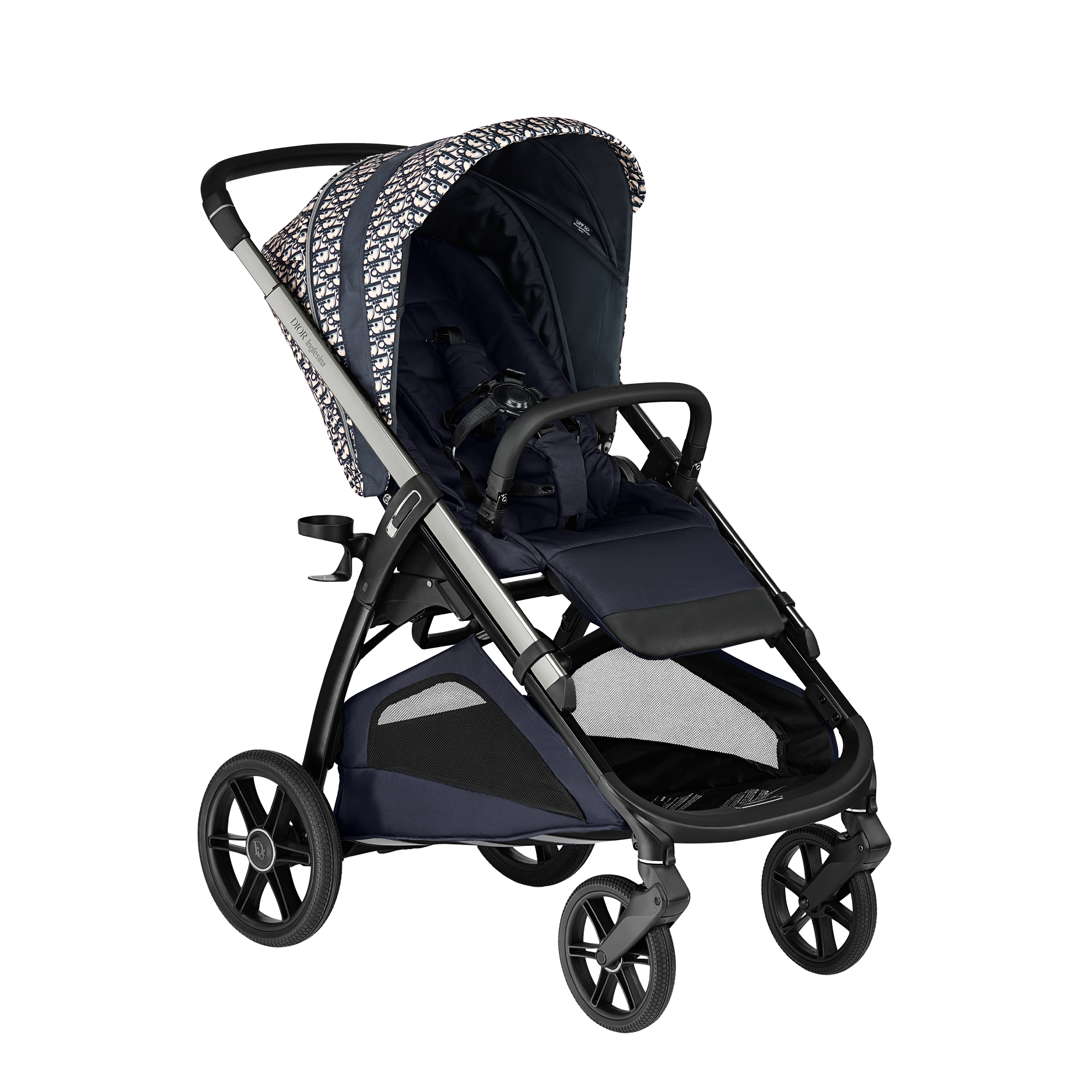 Stroller Blue and Beige Water-Repellent Fabric with Dior Oblique Print E03