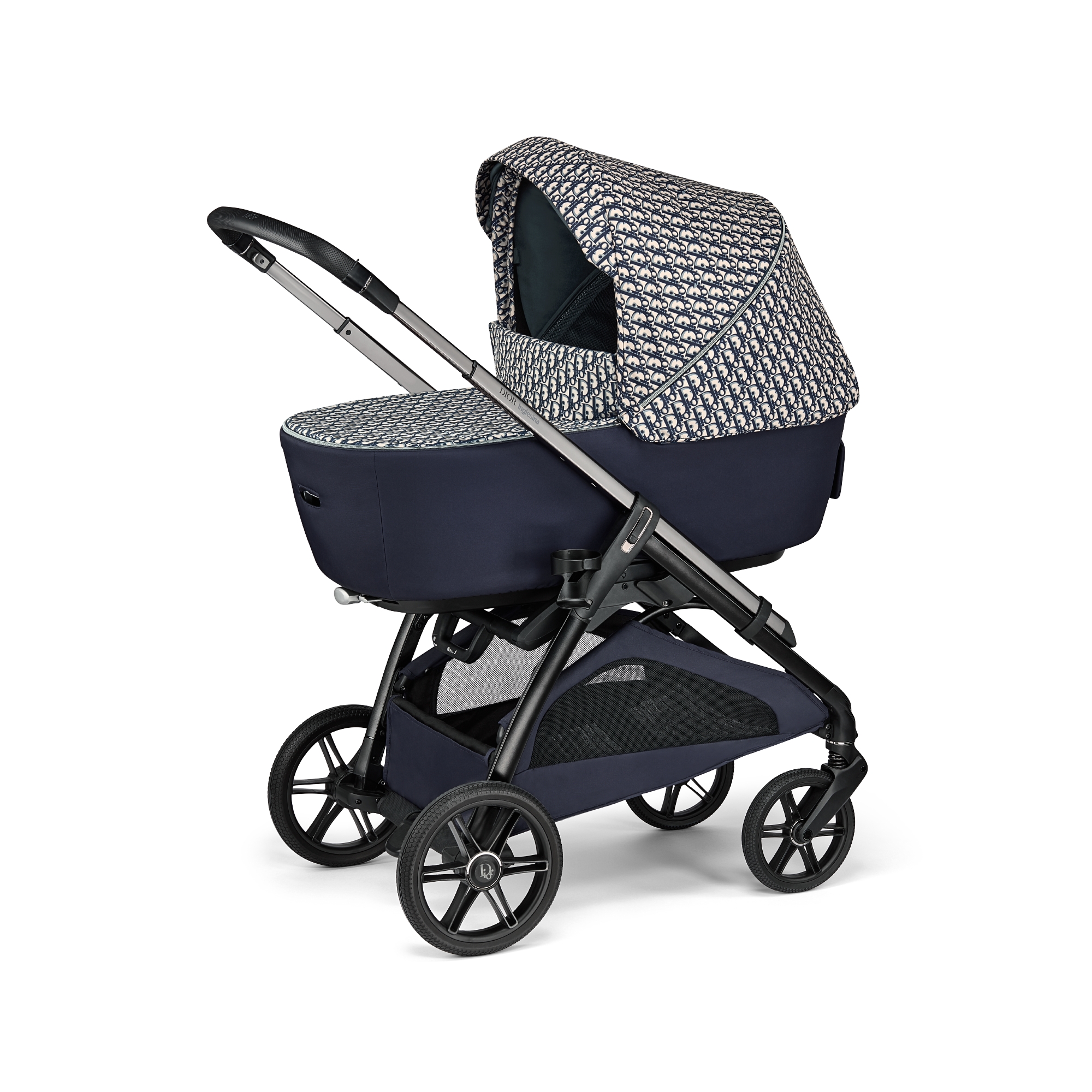 Combo reiswieg en wandelwagen Waterafstotende stof met blauwe en beige Dior Oblique-print E02