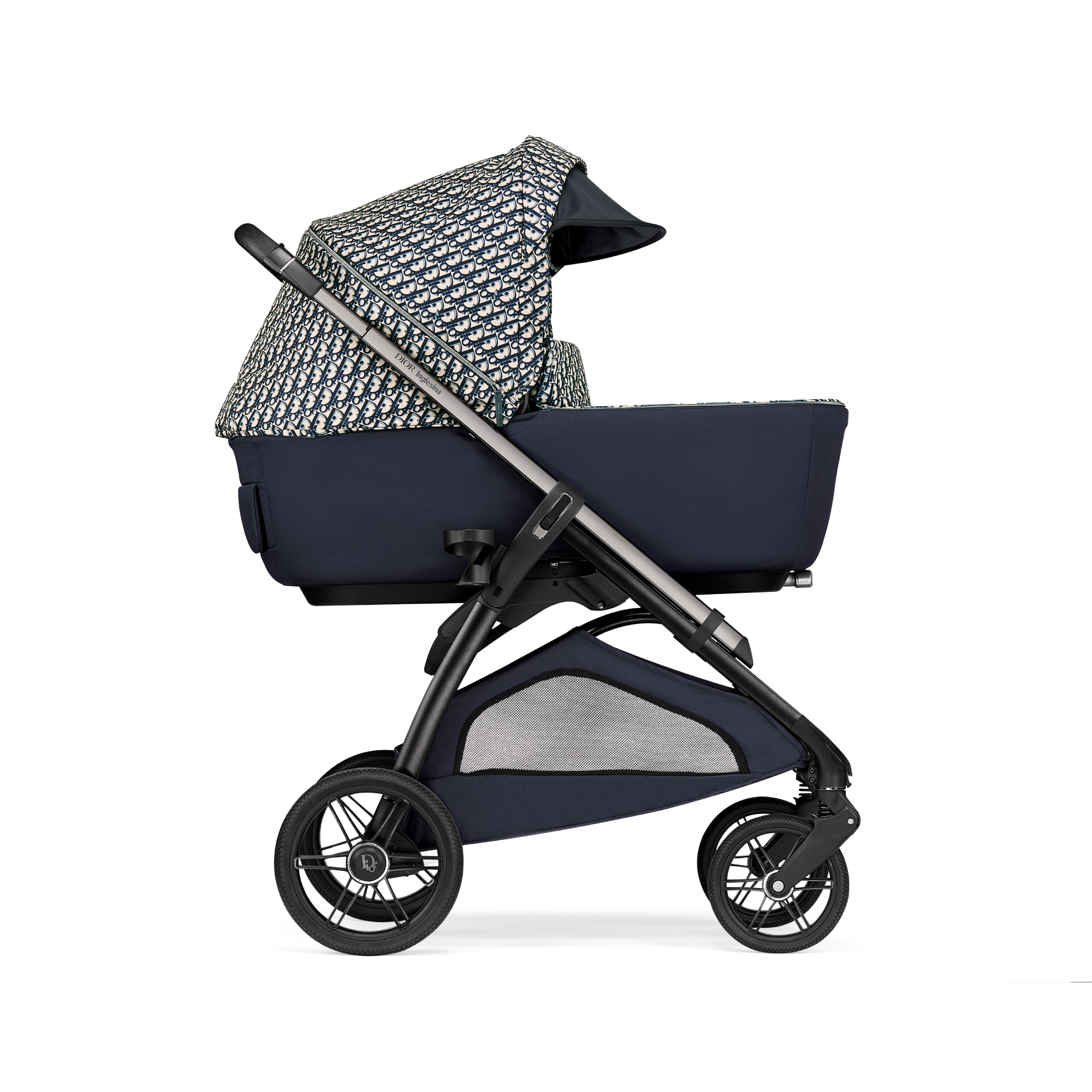 Combo reiswieg en wandelwagen Waterafstotende stof met blauwe en beige Dior Oblique-print E03