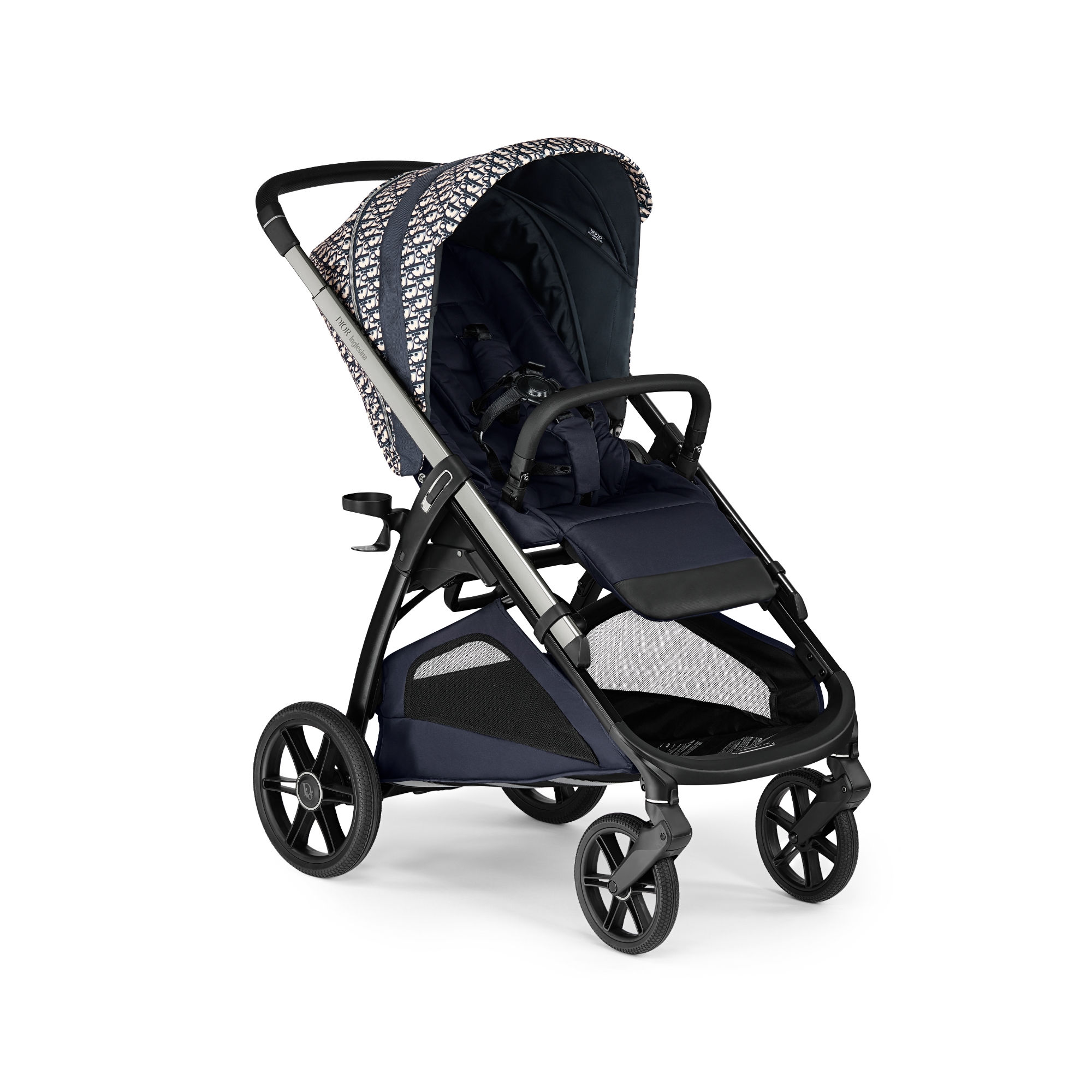 Combo reiswieg en wandelwagen Waterafstotende stof met blauwe en beige Dior Oblique-print E11