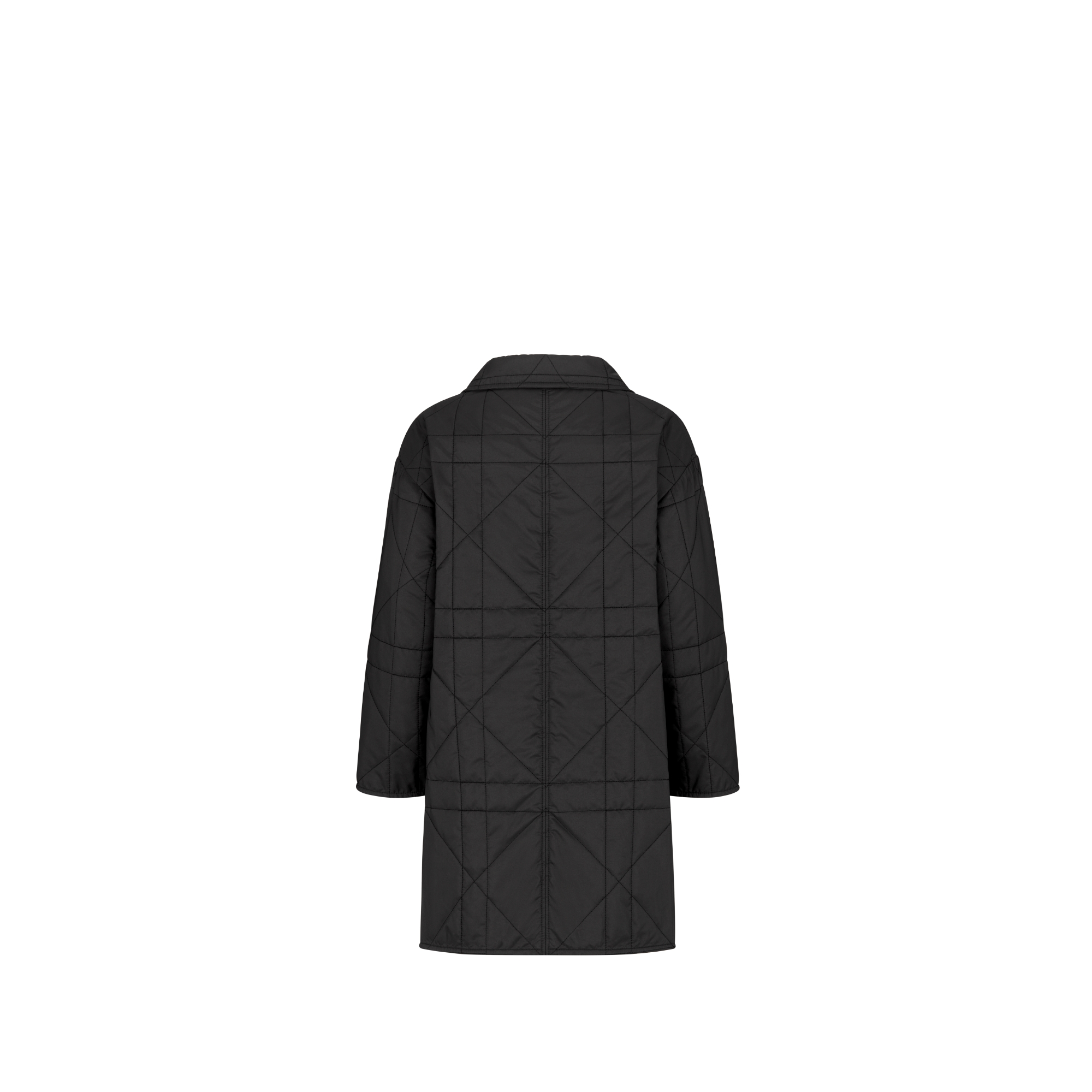 Kids' Coat Black Quilted Macrocannage Technical Fabric E08
