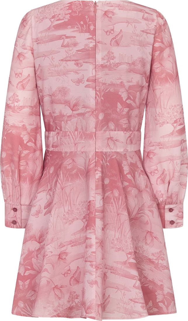 Kids Flared Dress Antique Pink Crepe with Dior Manhattan Motif DIOR