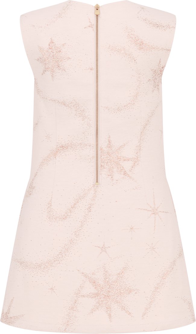 Kids' A-Line Dress Pale Pink Cotton Gabardine with Copper-Tone Jacquard  Constellation Motif | DIOR