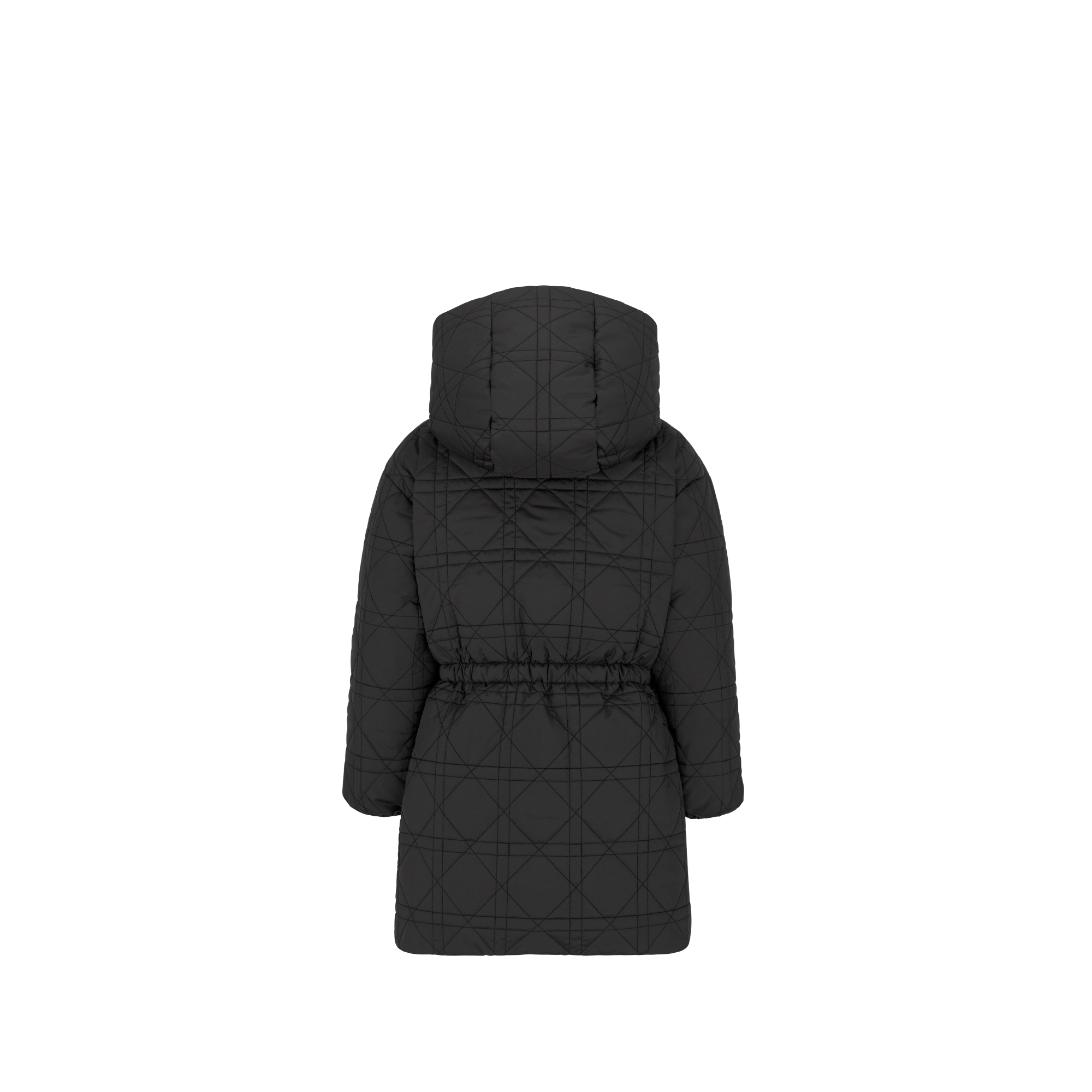 Kids' Hooded Down Jacket Black Cannage Technical Fabric E08