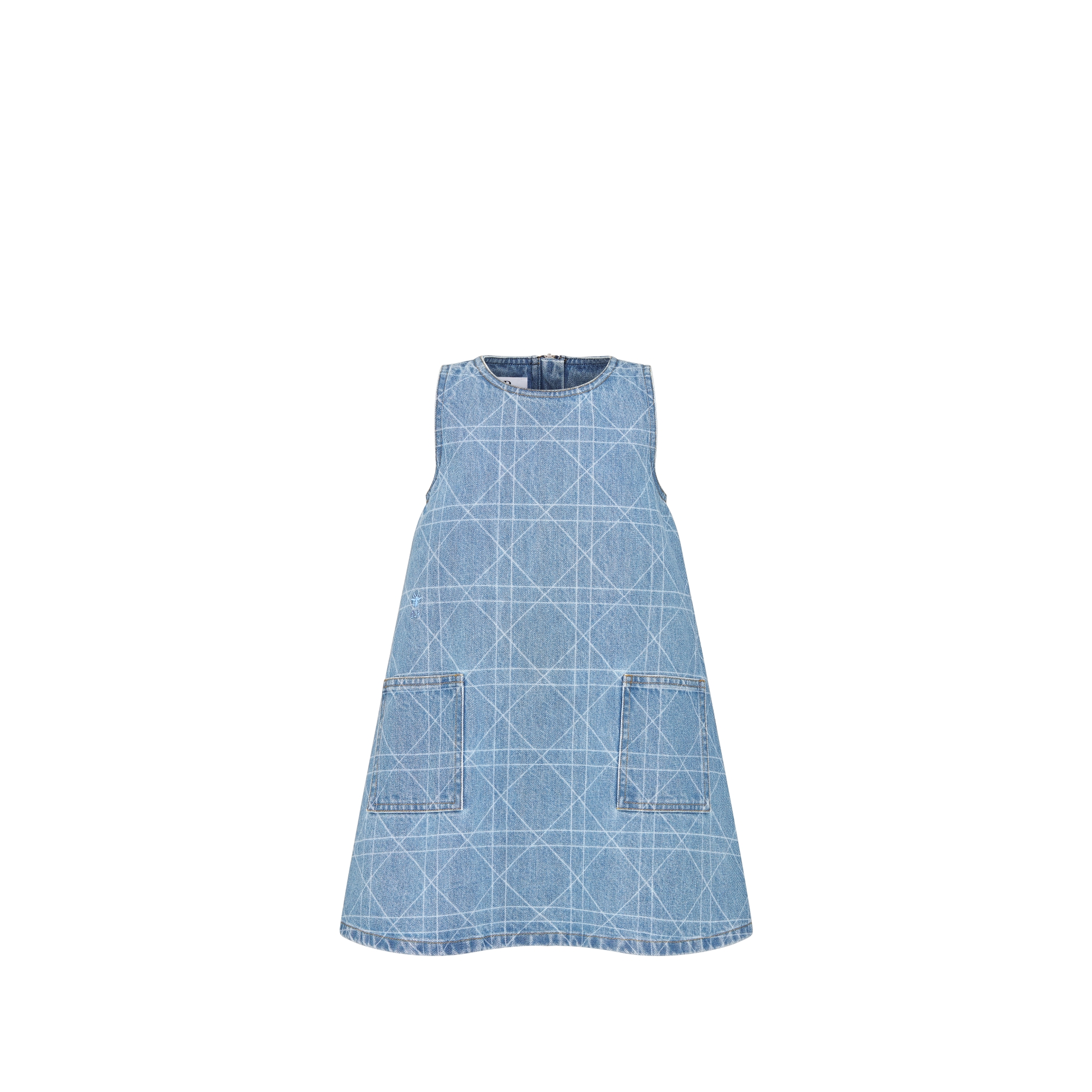 Robe trapèze enfant Denim de coton Cannage bleu E01