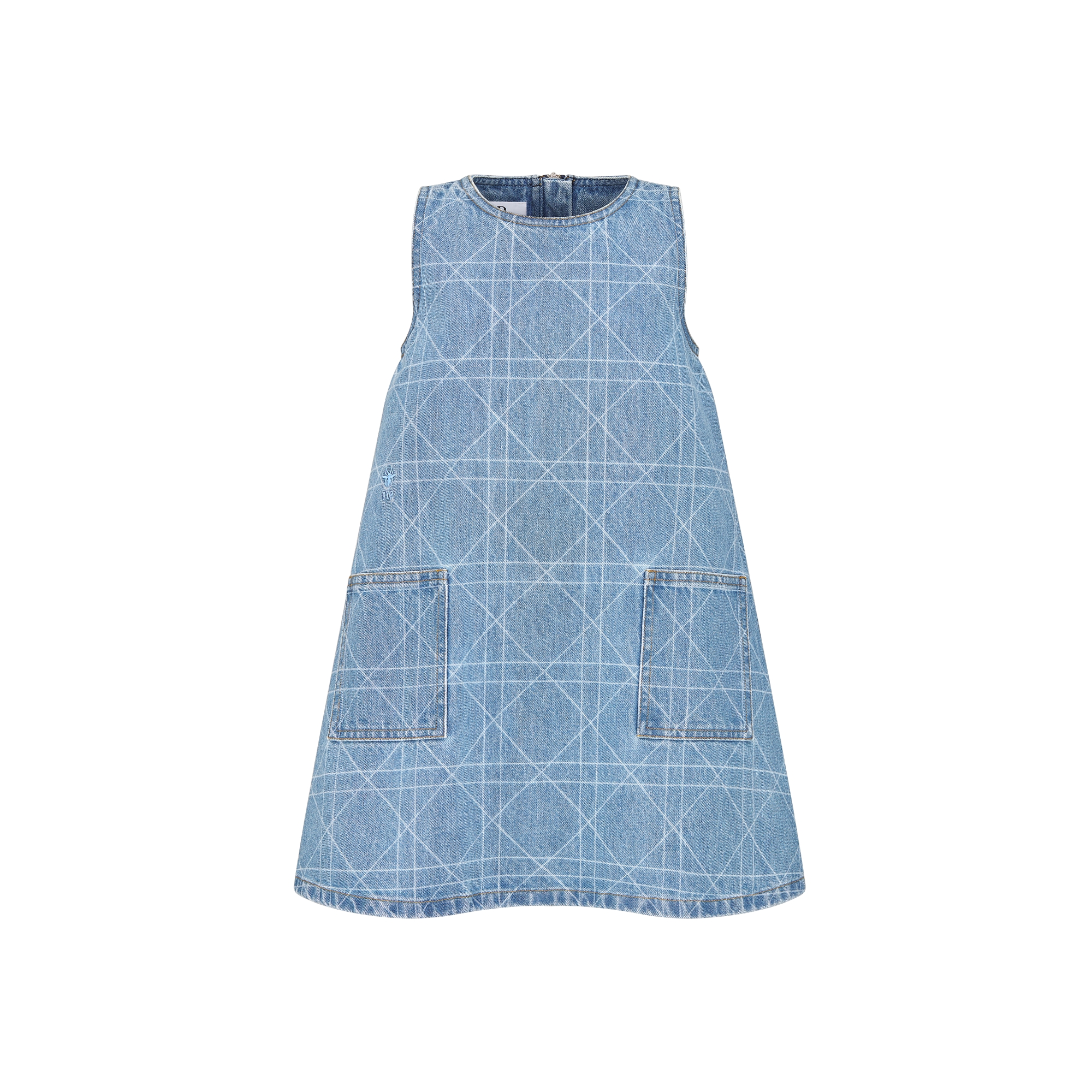Kids' A-Line Dress Blue Cannage Cotton Denim E01