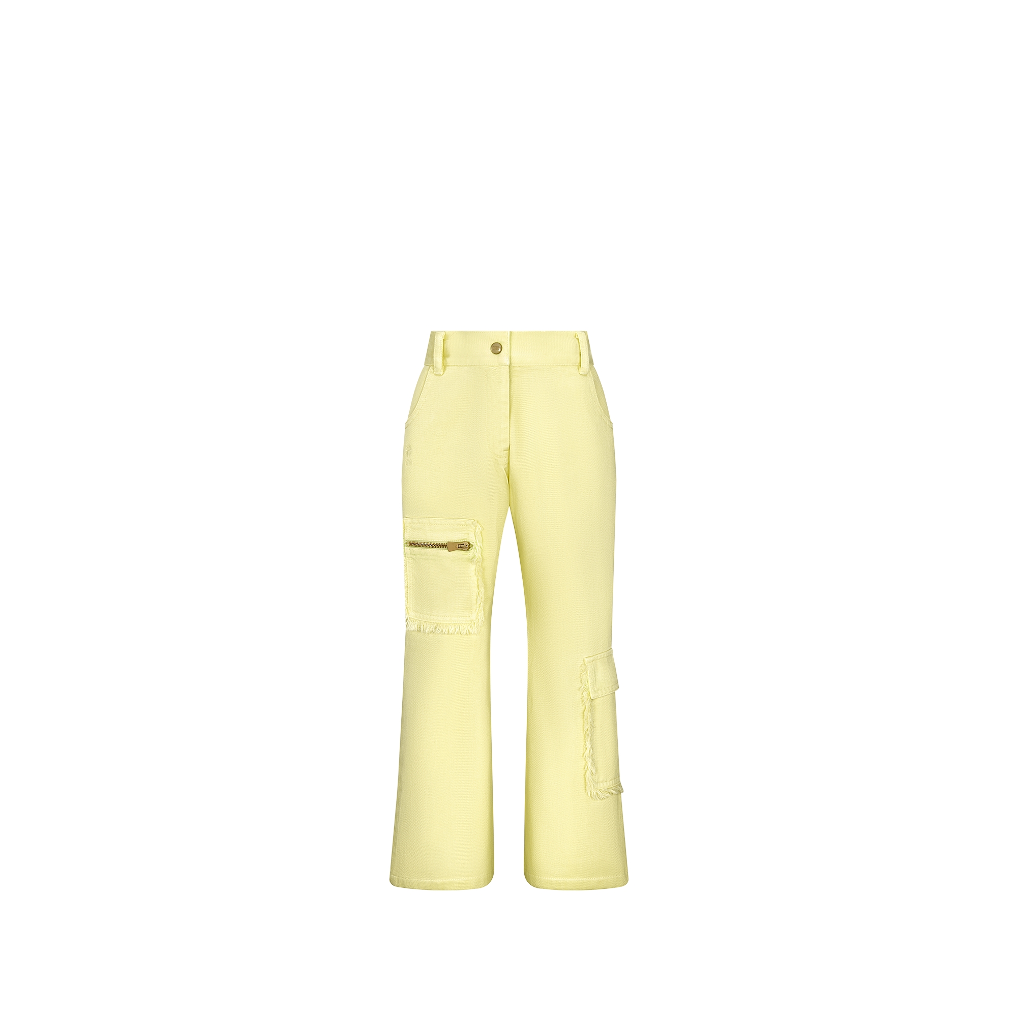Kids' Flared Pants Yellow Cotton Denim E01