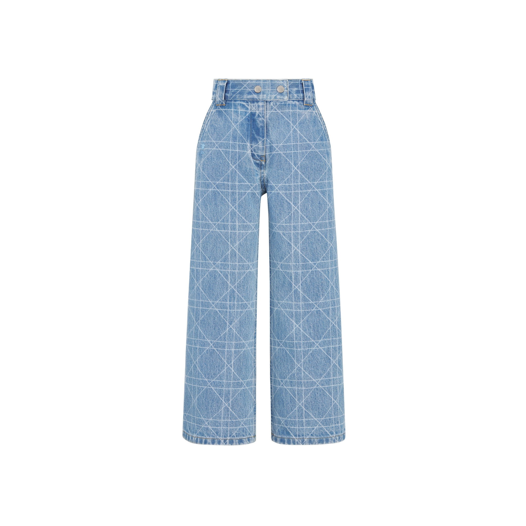 Kids' Wide-Leg Pants Blue Cannage Cotton Denim | DIOR