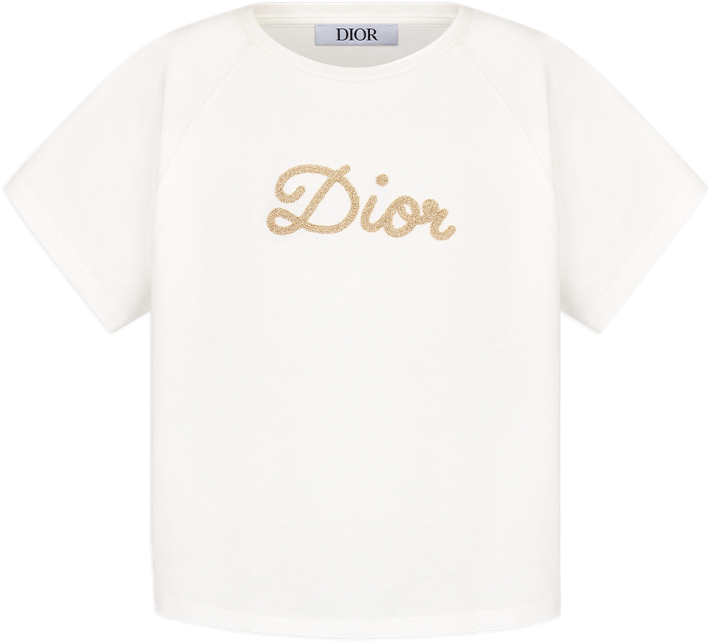 Kids T Shirt Ivory Cotton Jersey DIOR