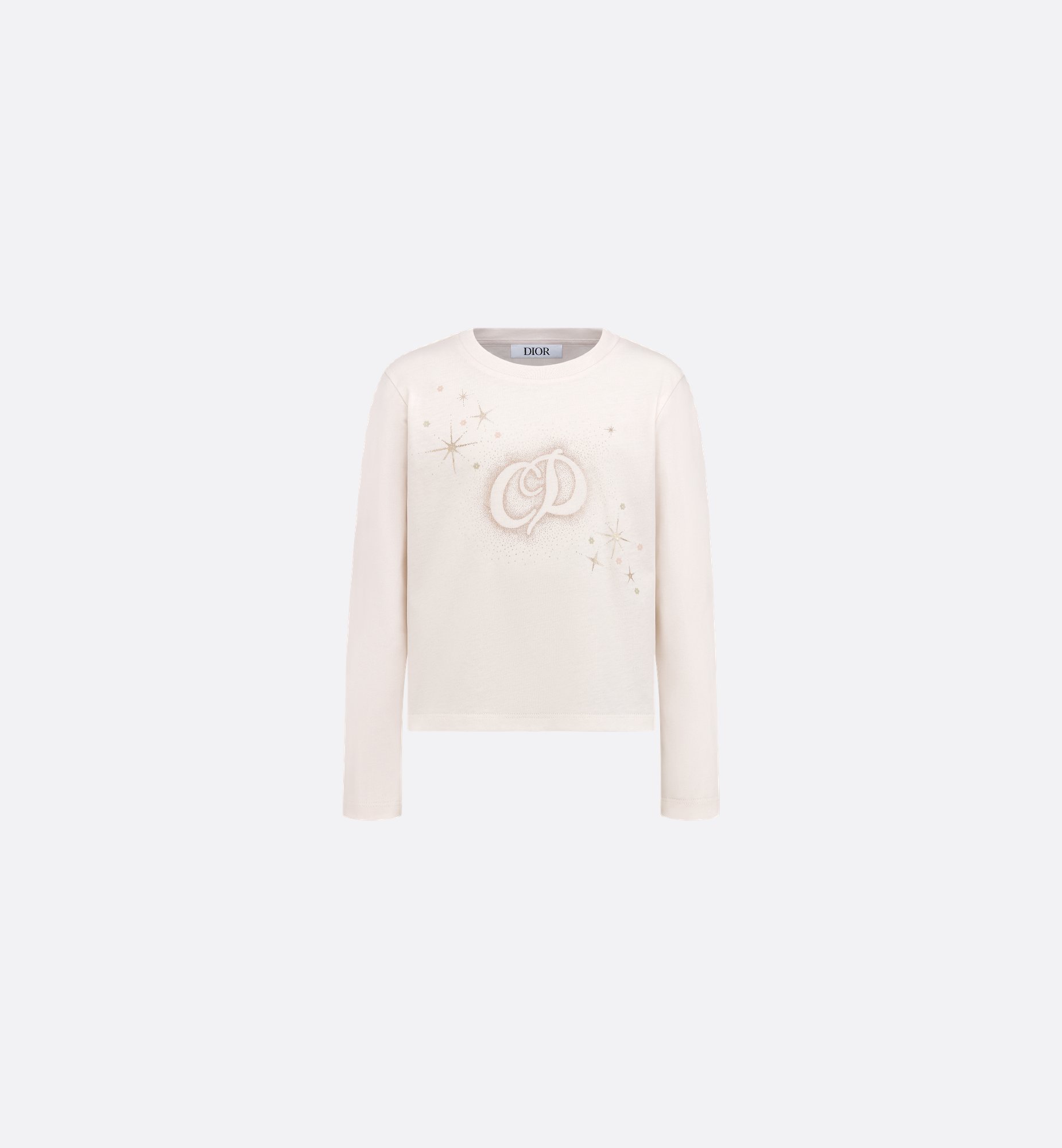Kids' Long-Sleeved T-Shirt Vanilla White Cotton Jersey | DIOR Kids' Long-Sleeved T-Shirt Vanilla White Cotton Jersey | DIOR