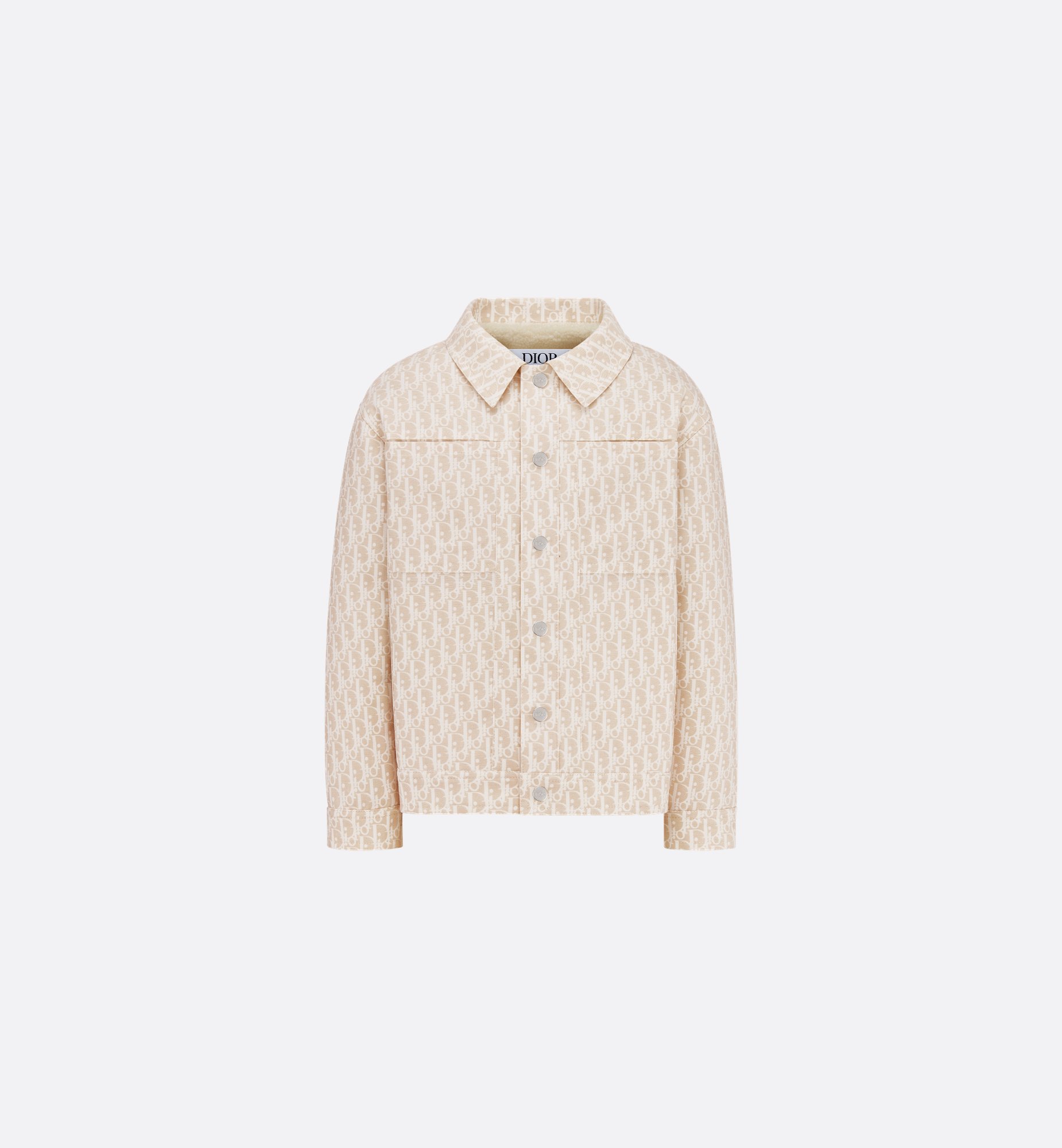 Kids' Jacket Beige Basket Weave Cotton with Ivory Dior Kids' Jacket Beige Basket Weave Cotton with Ivory Dior