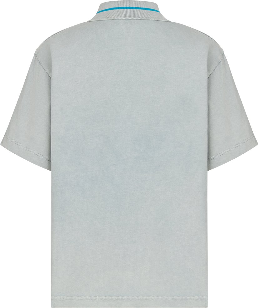 Kids Polo Shirt Gray Blue Cotton Jersey DIOR
