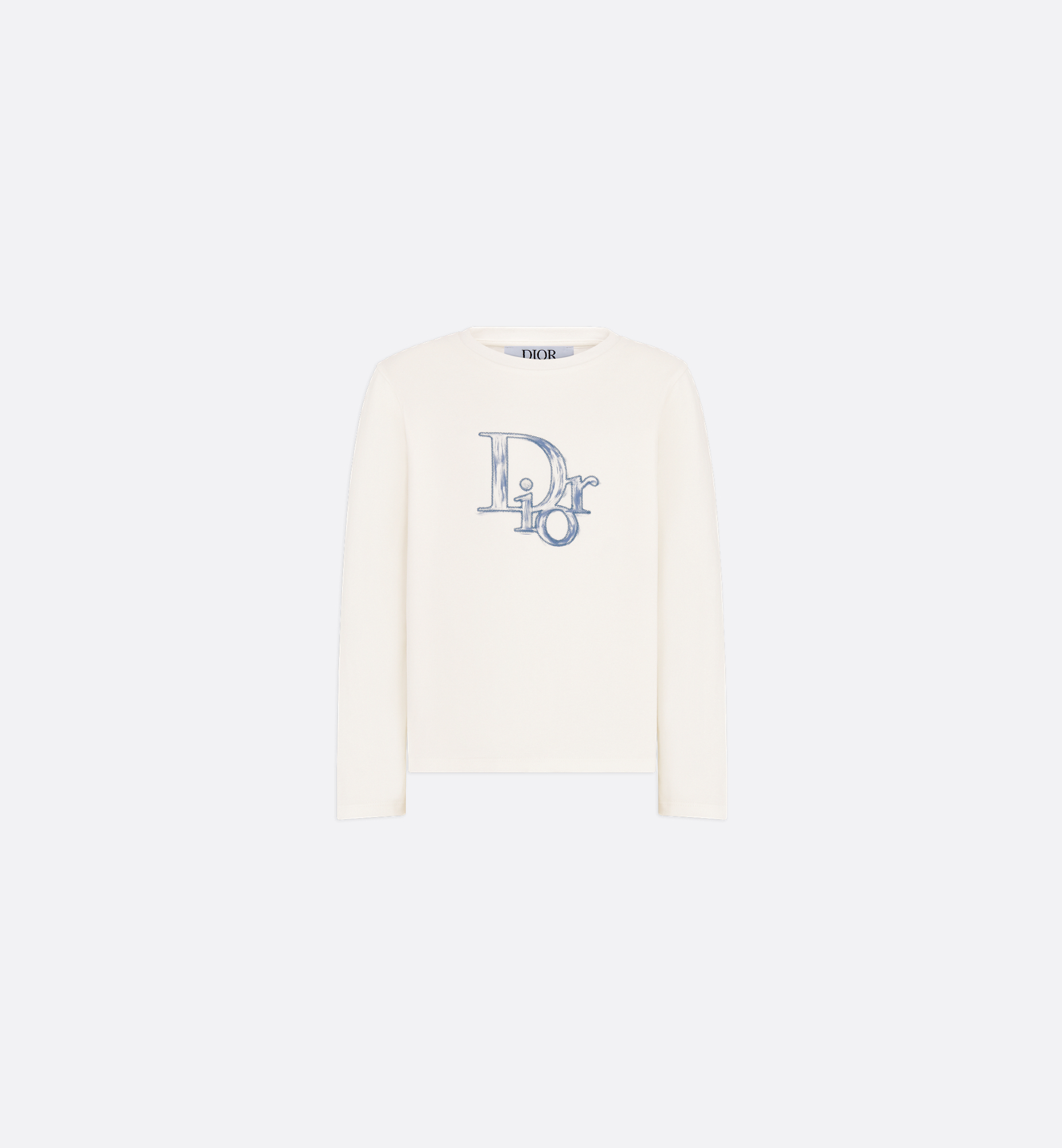 Kids' Long-Sleeved T-Shirt Ivory Cotton Jersey | DIOR Kids' Long-Sleeved T-Shirt Ivory Cotton Jersey | DIOR