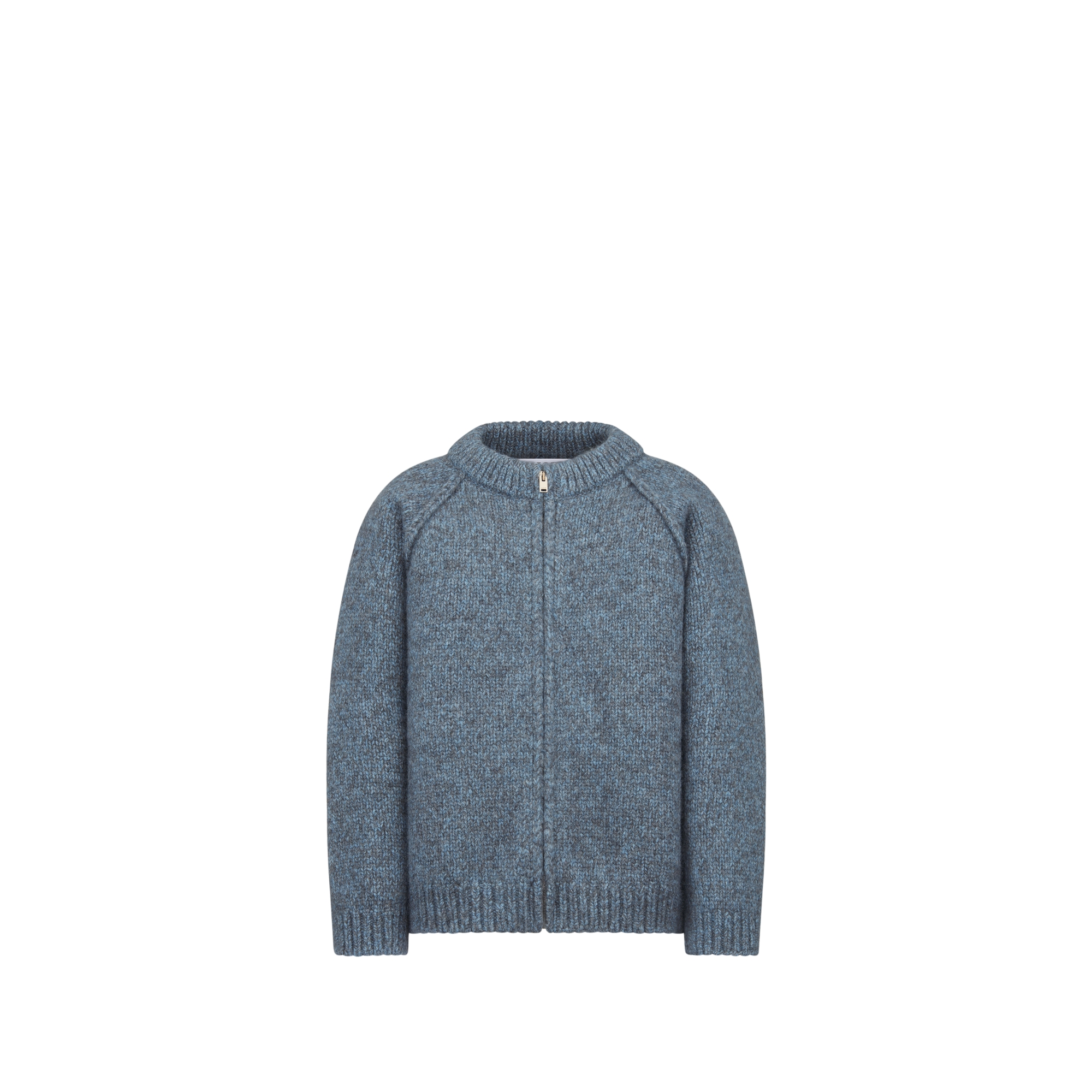 Kids' Jacket Gray-Blue Wool Mouliné Knit E01
