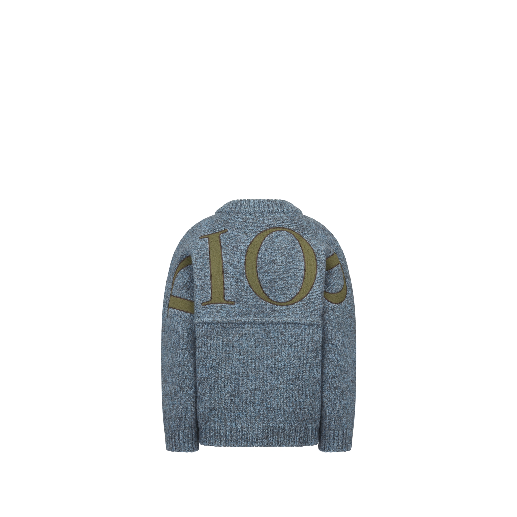 Kids' Jacket Gray-Blue Wool Mouliné Knit E08