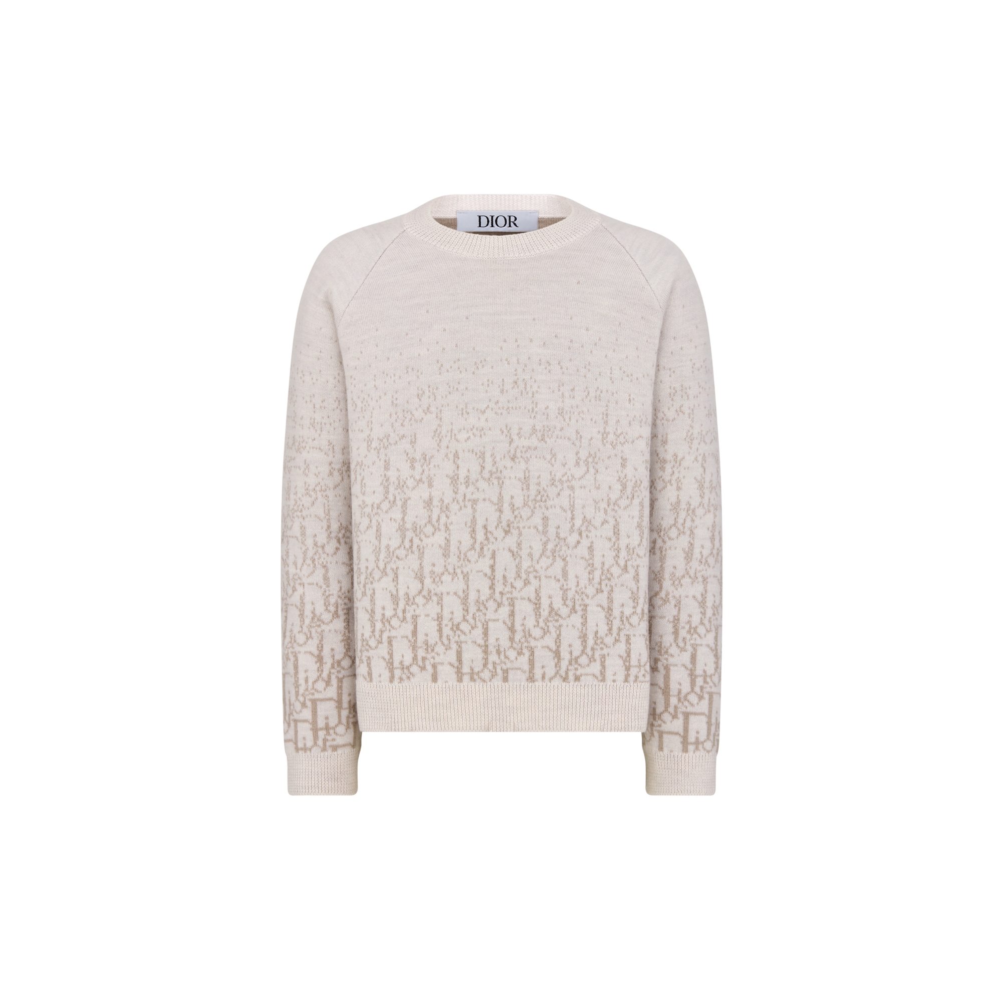  Maille de laine beige jacquard Dior Oblique gris dégradé