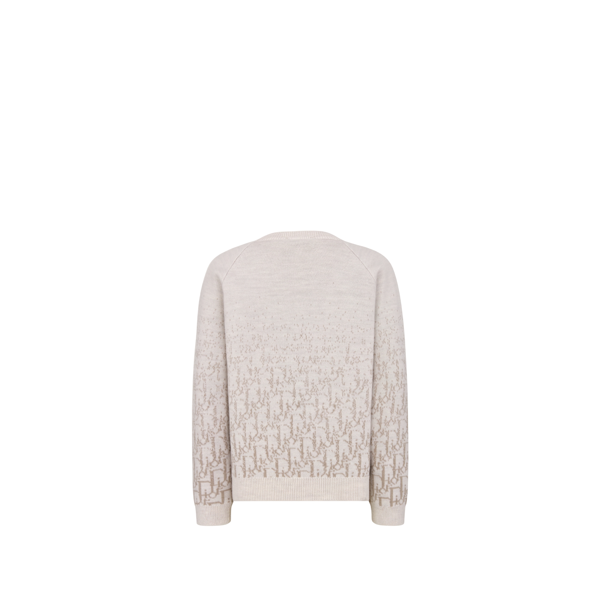 Pull enfant Maille de laine beige jacquard Dior Oblique gris dégradé E08