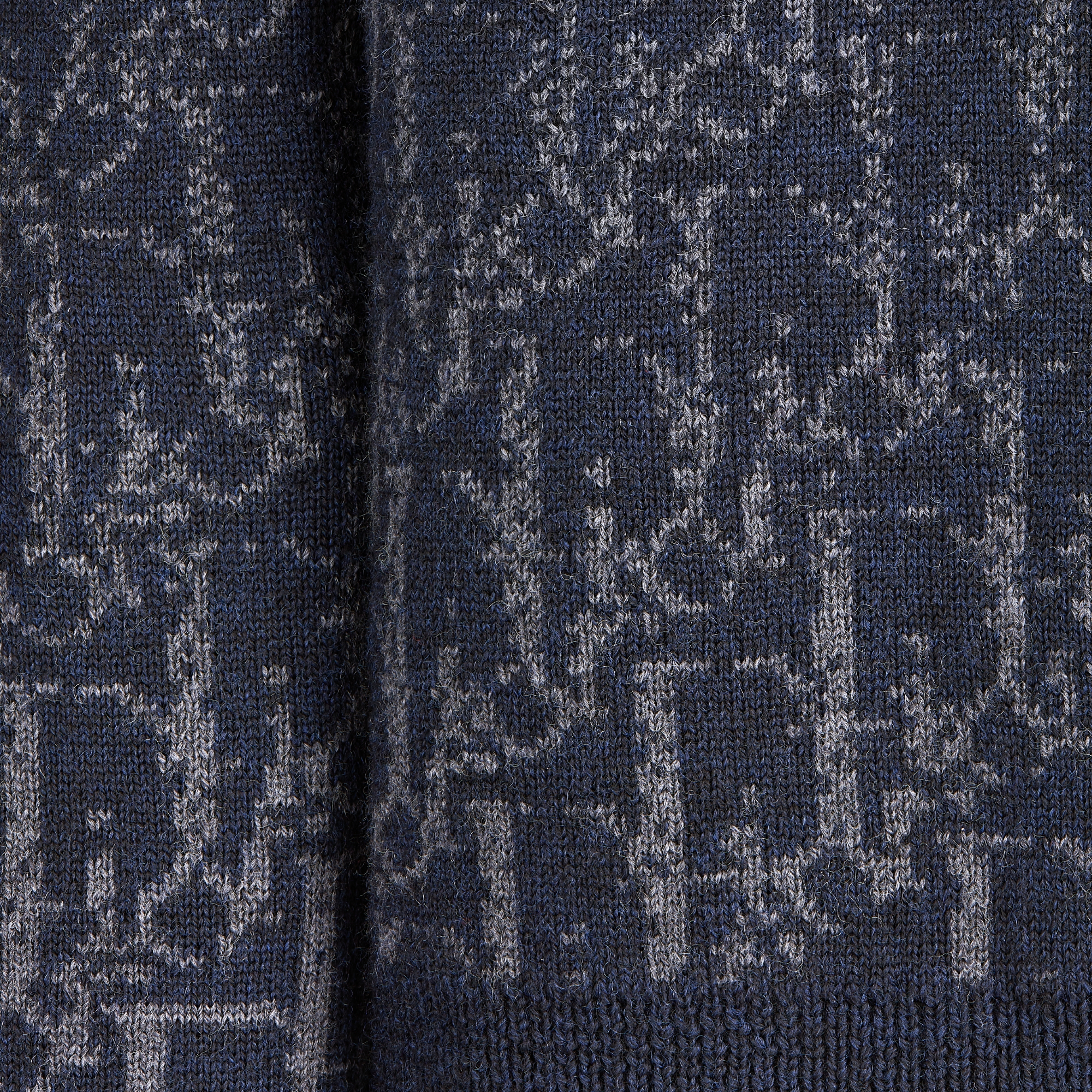 Pullover für Kinder Wollstrick in Marineblau mit Dior Oblique Jacquard in Blau mit Farbverlauf E09