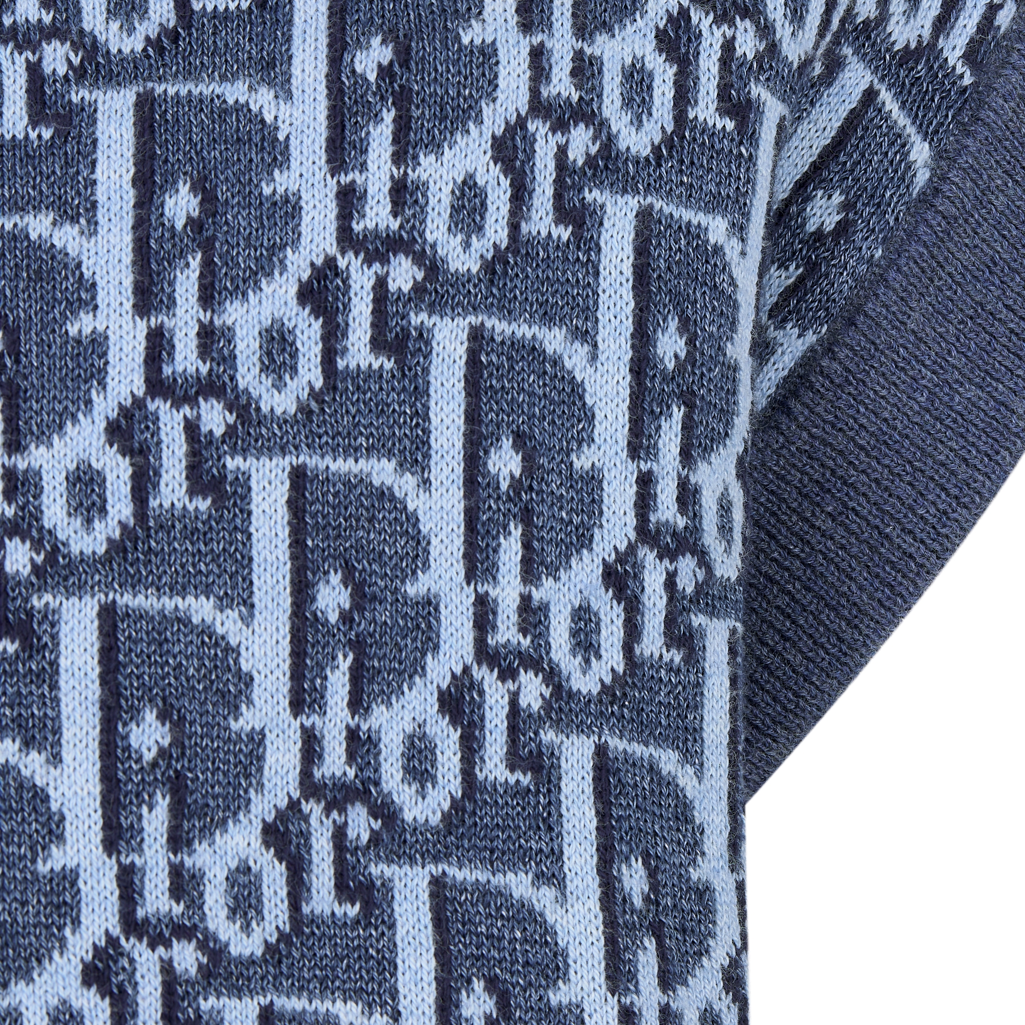 Kids' Sweater Vest Blue Dior Oblique Cotton and Hemp Knit Jacquard E09