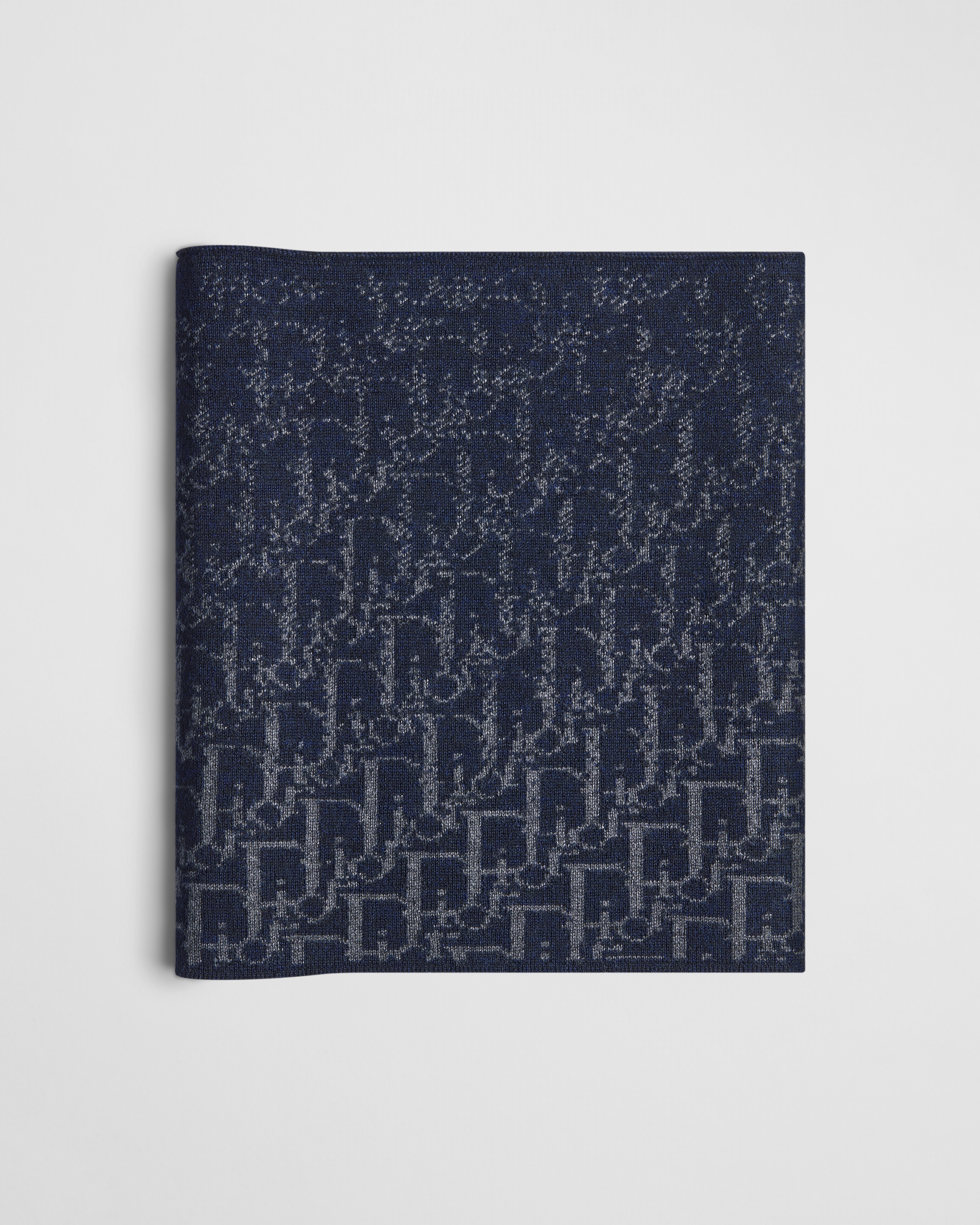 Halswärmer für Kinder Wollstrick in Marineblau mit Dior Oblique Jacquard in Blau E01