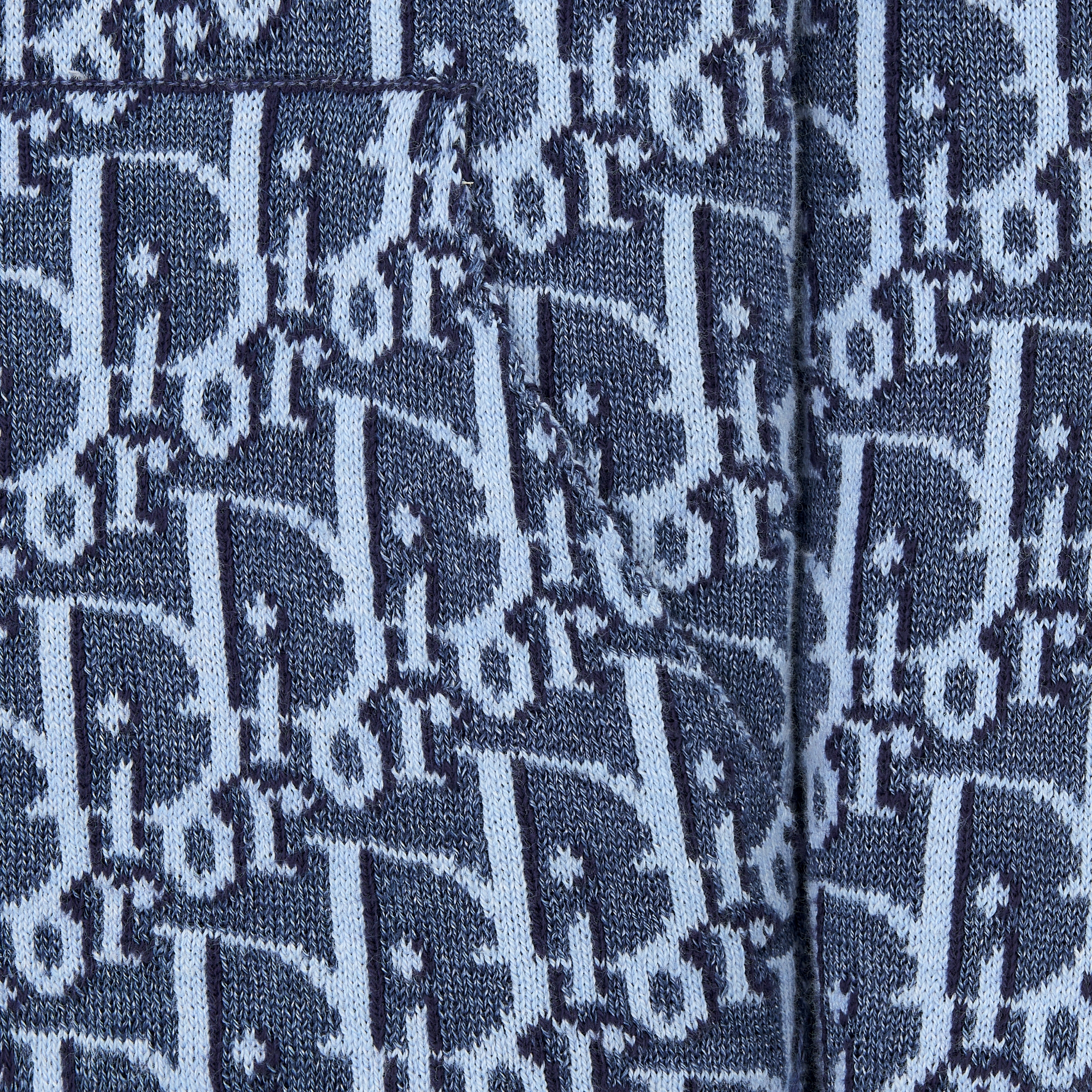 Sweatshirt à capuche enfant Maille de coton et chanvre jacquard Dior Oblique bleu E09