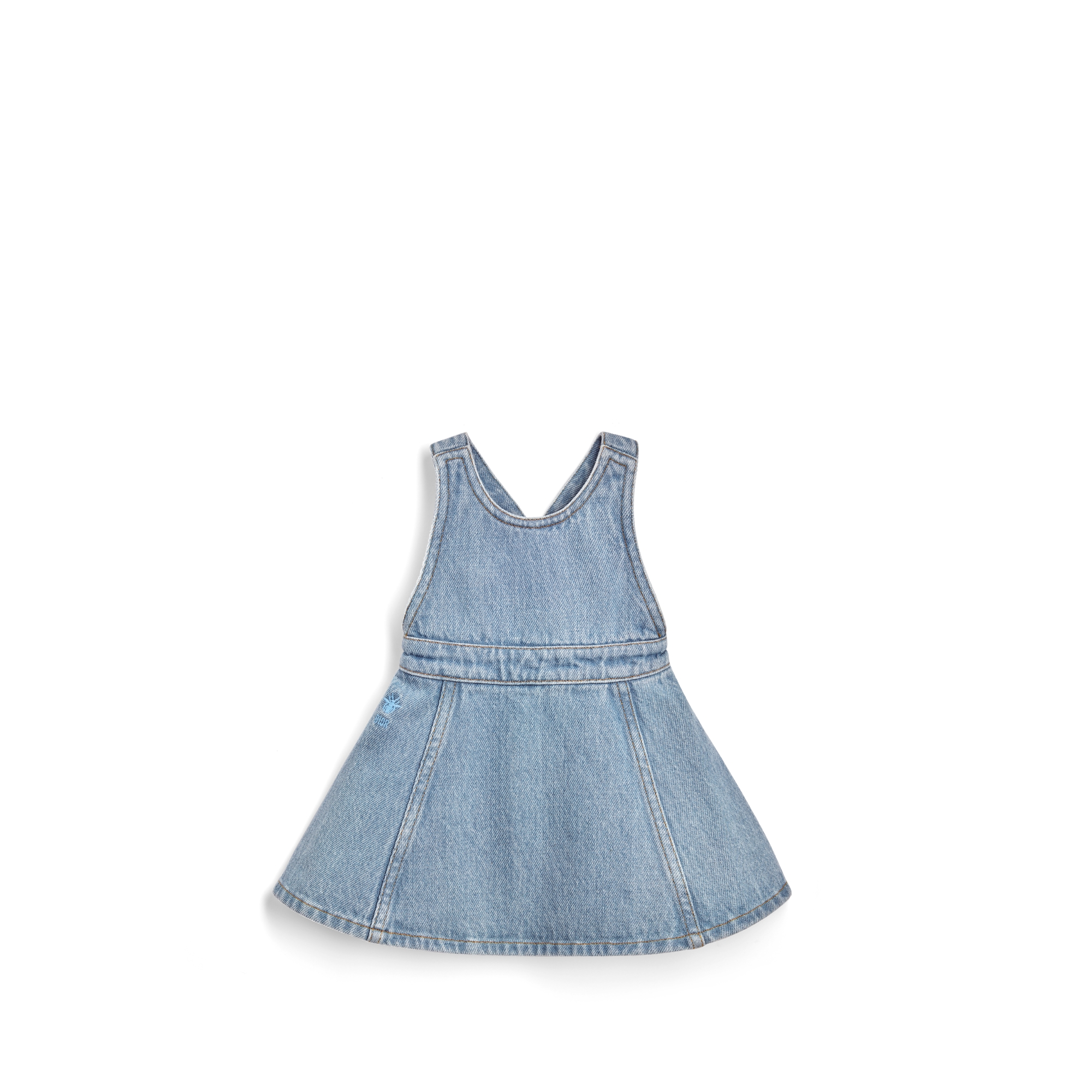 Trägerkleid für Babys Baumwolldenim in Blau E01
